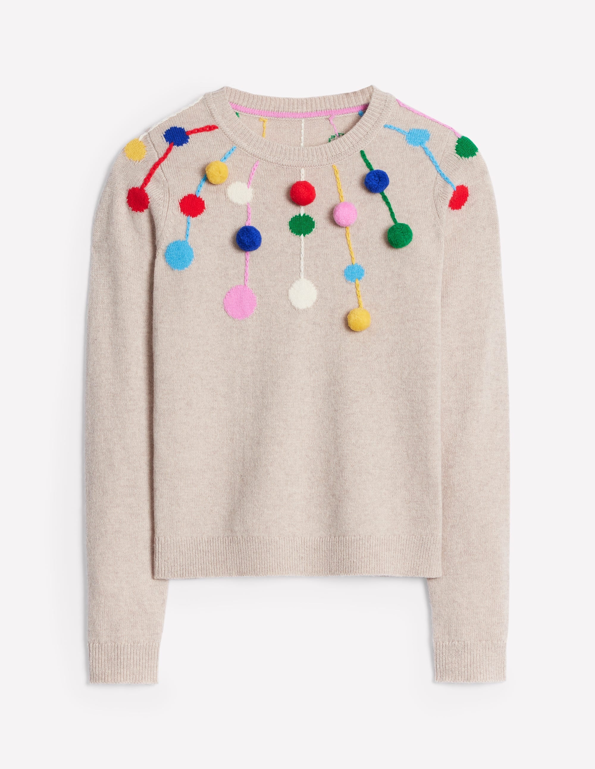 Pullover mit Bommeln-Beige - Image 6