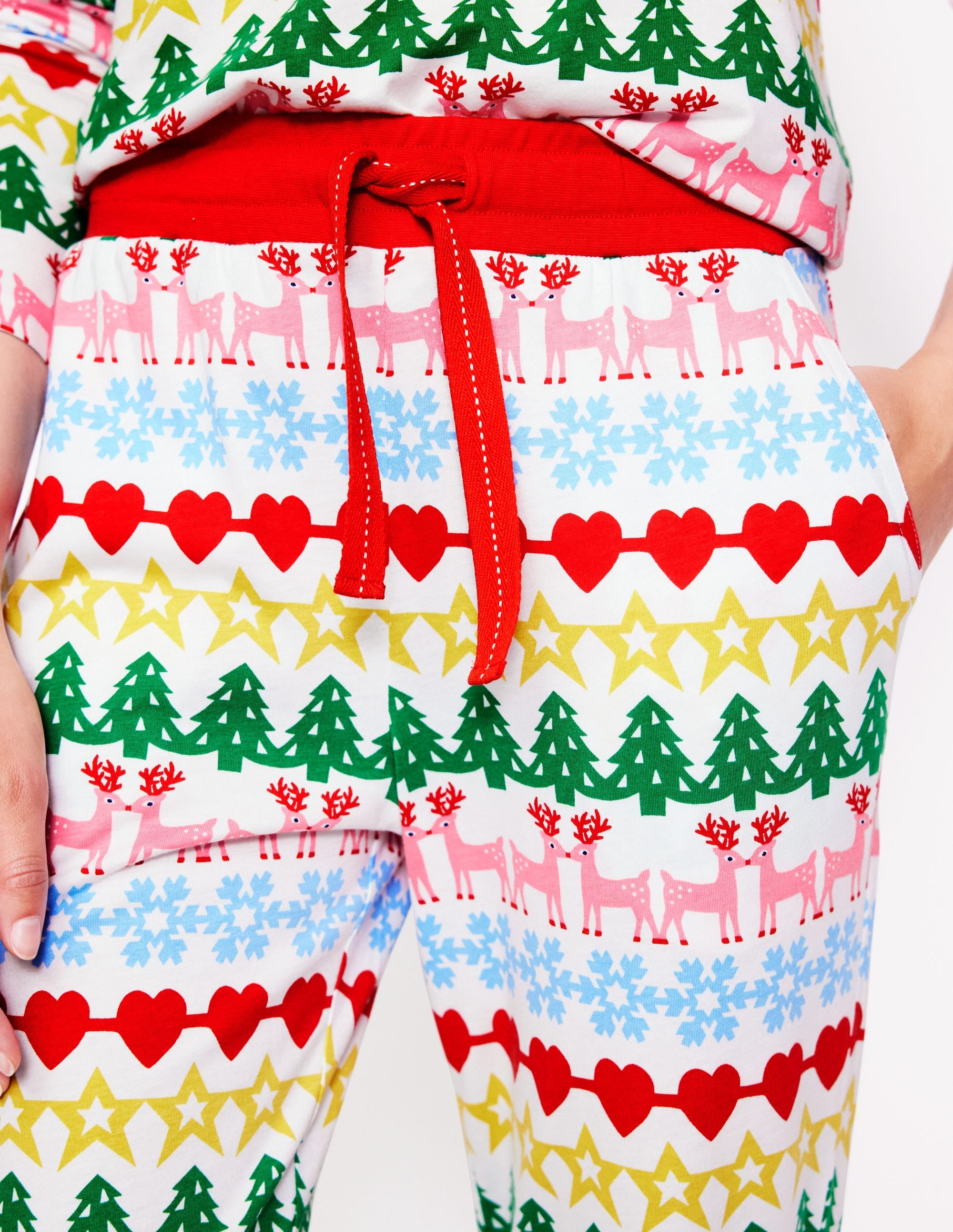 Bas de pyjama en jersey-Multi, motif jacquard pain d'épices - Image 2