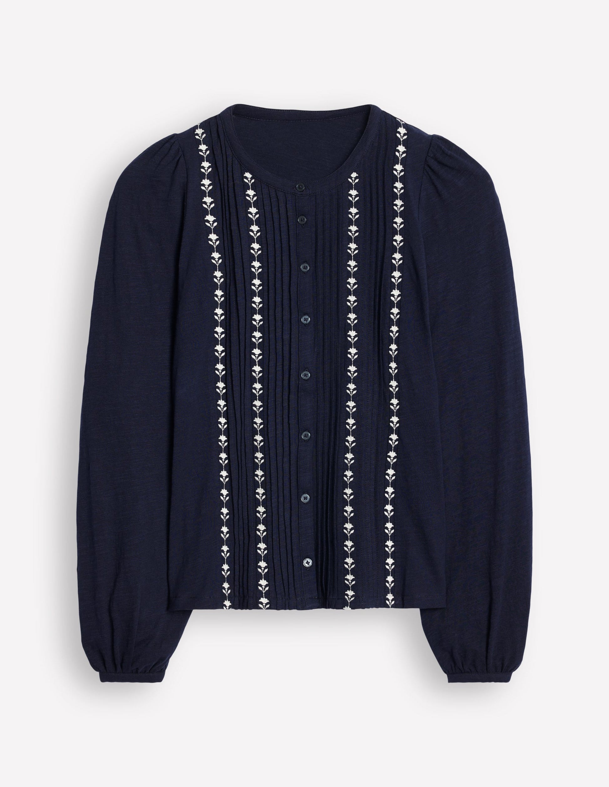 Marina Besticktes Hemd-Aqua Marine Marl-5