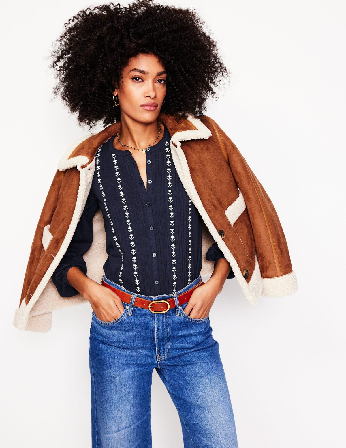 Marina Besticktes Hemd-Aqua Marine Marl-1