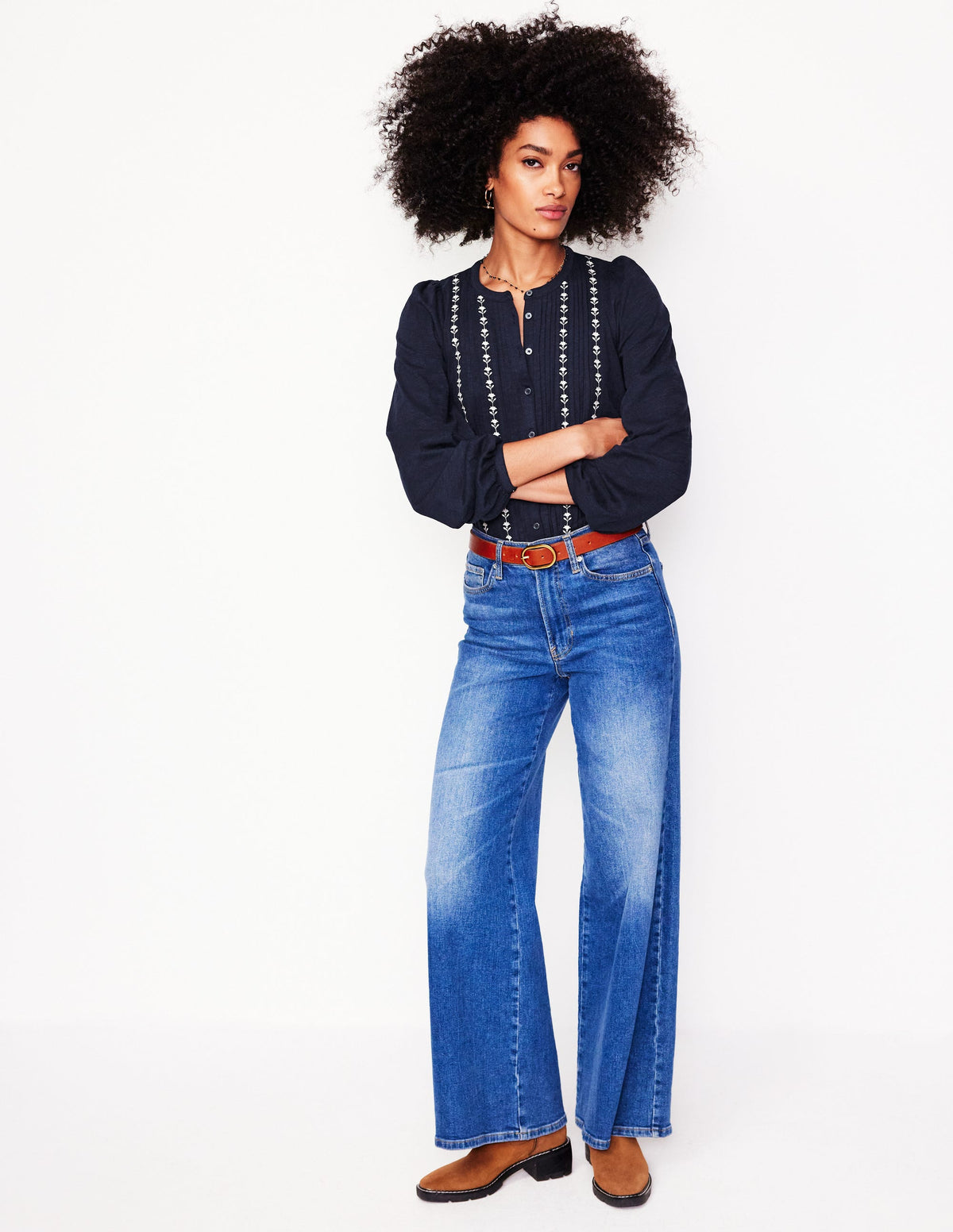 Marina Besticktes Hemd-Aqua Marine Marl - Image 4