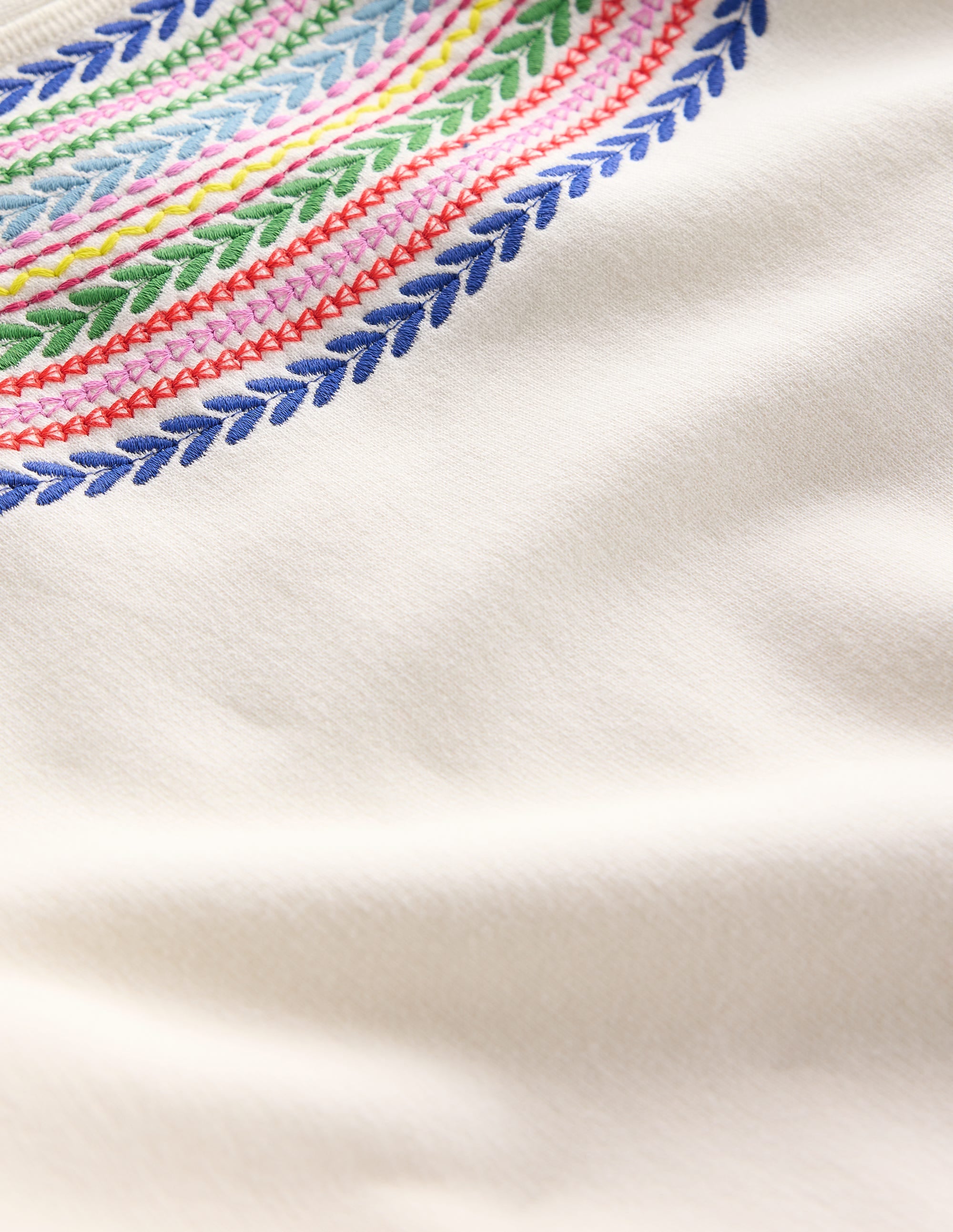 Emi Embroidered Sweatshirt-Ivory, Multi Fairisle - Image 7