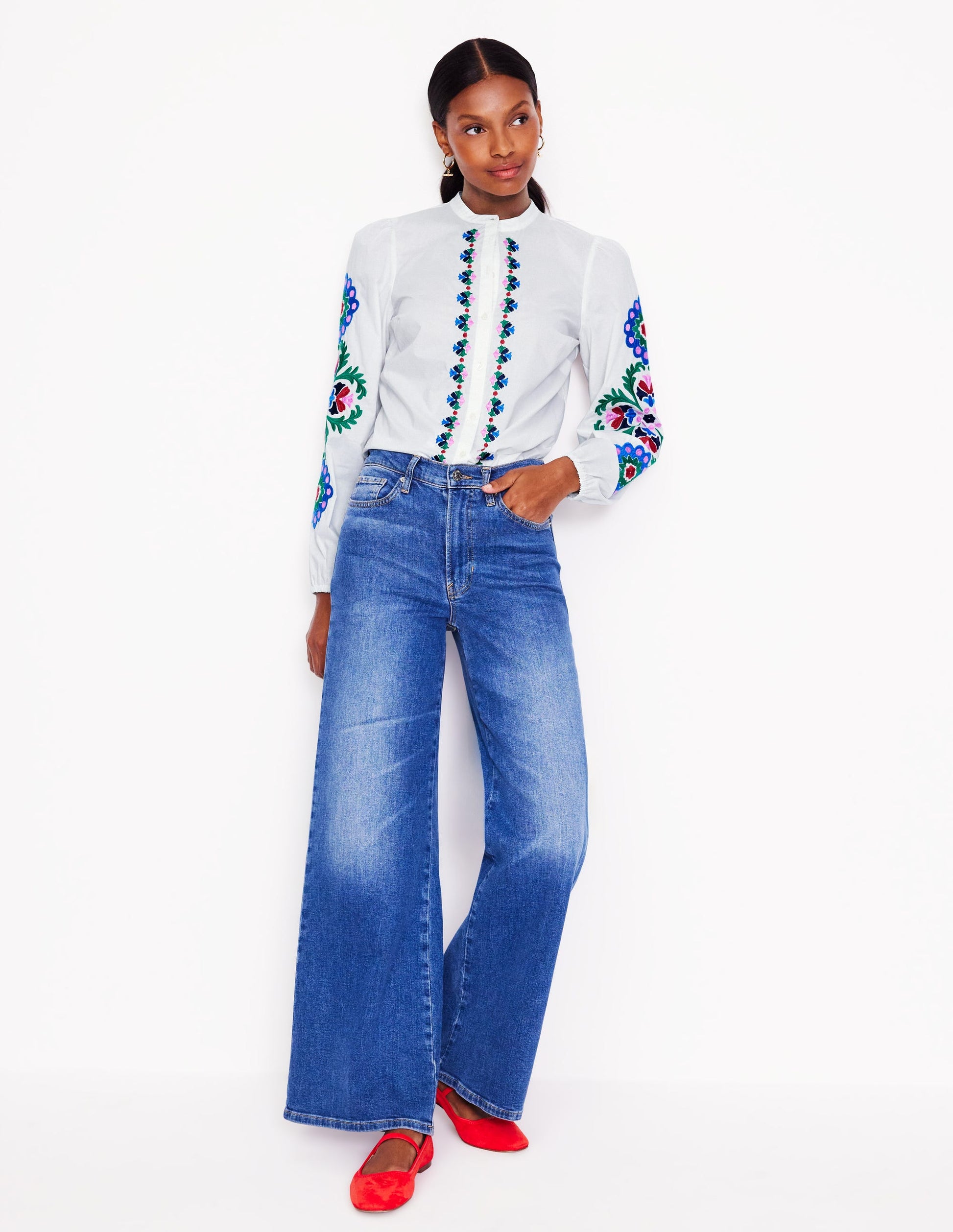 Embroidery Interest Top-White Multi Embroidery-4
