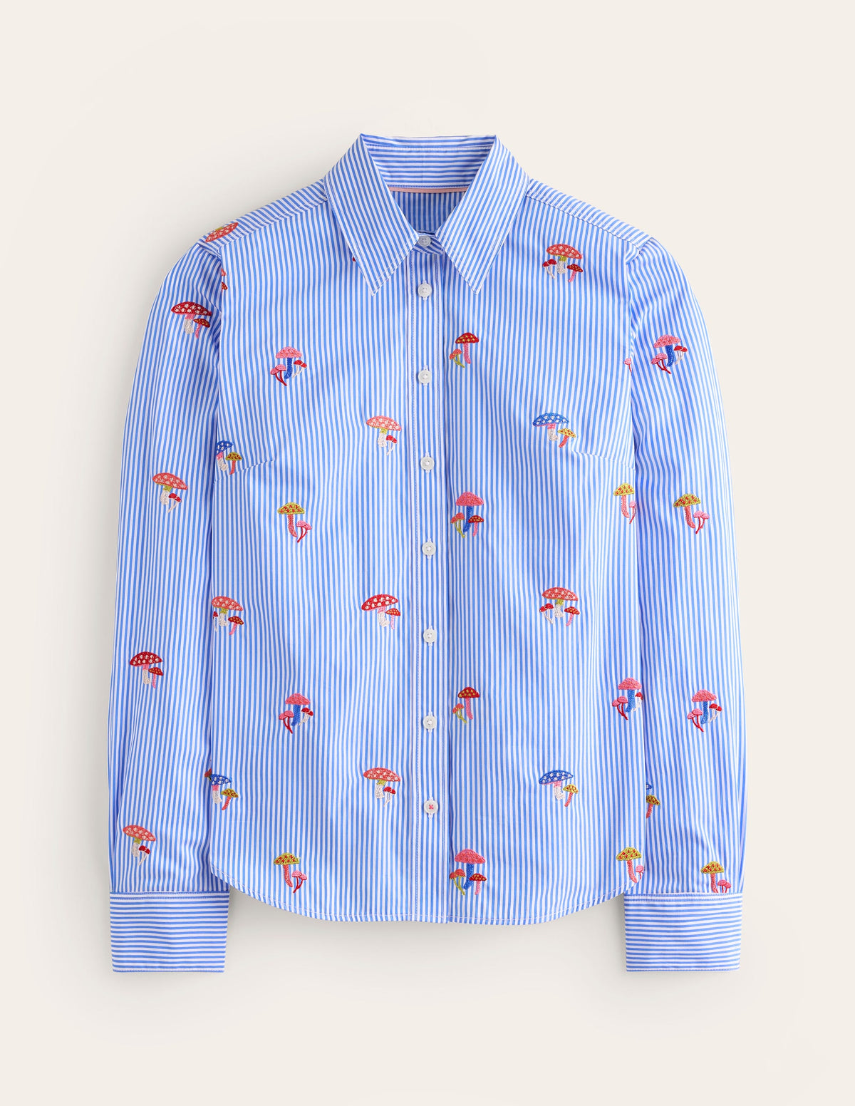 Chemise Sienna saisissante en coton-Champignon, rayé bleu - Image 6