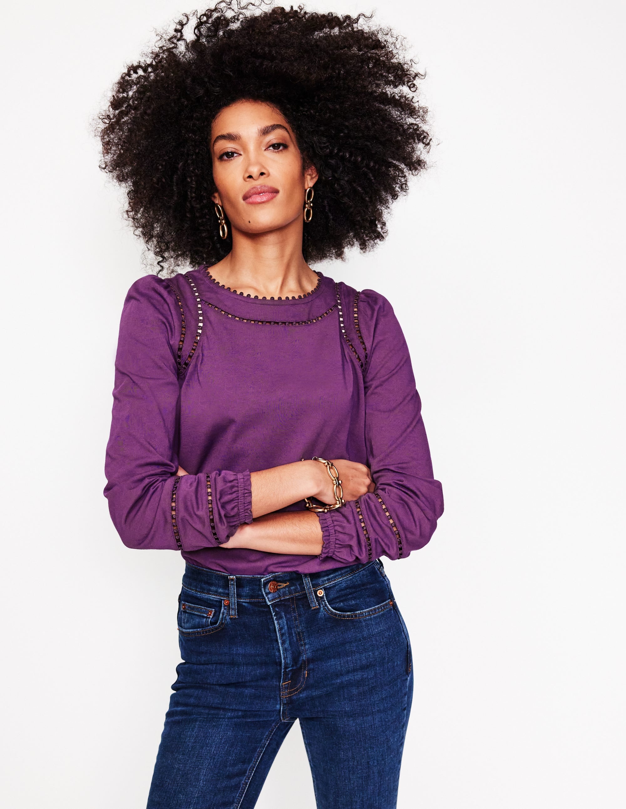 Top Mila à manches longues-Violette - Image 1