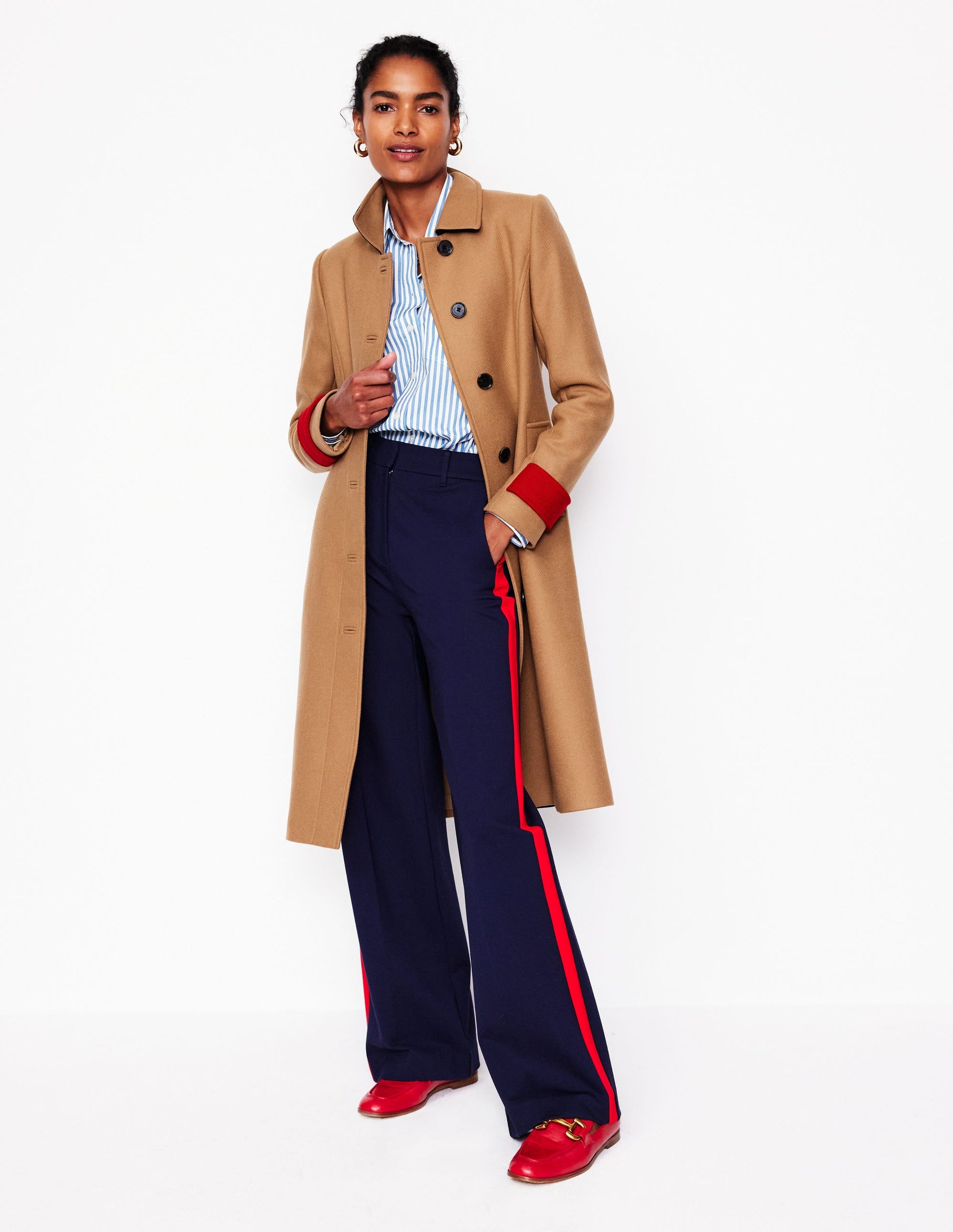 Durham Wool Blend Coat-Colourblock Camel-1