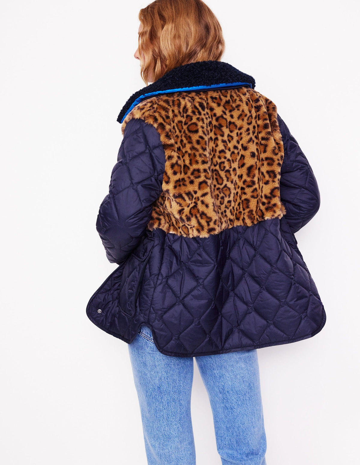 Chester Quilted Borg Coat-Navy, Leopard-3
