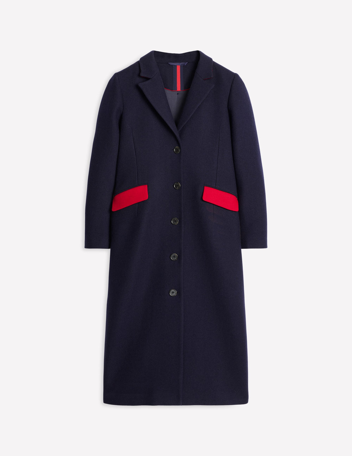 Colourblock Midi Coat-Navy, Multi-6