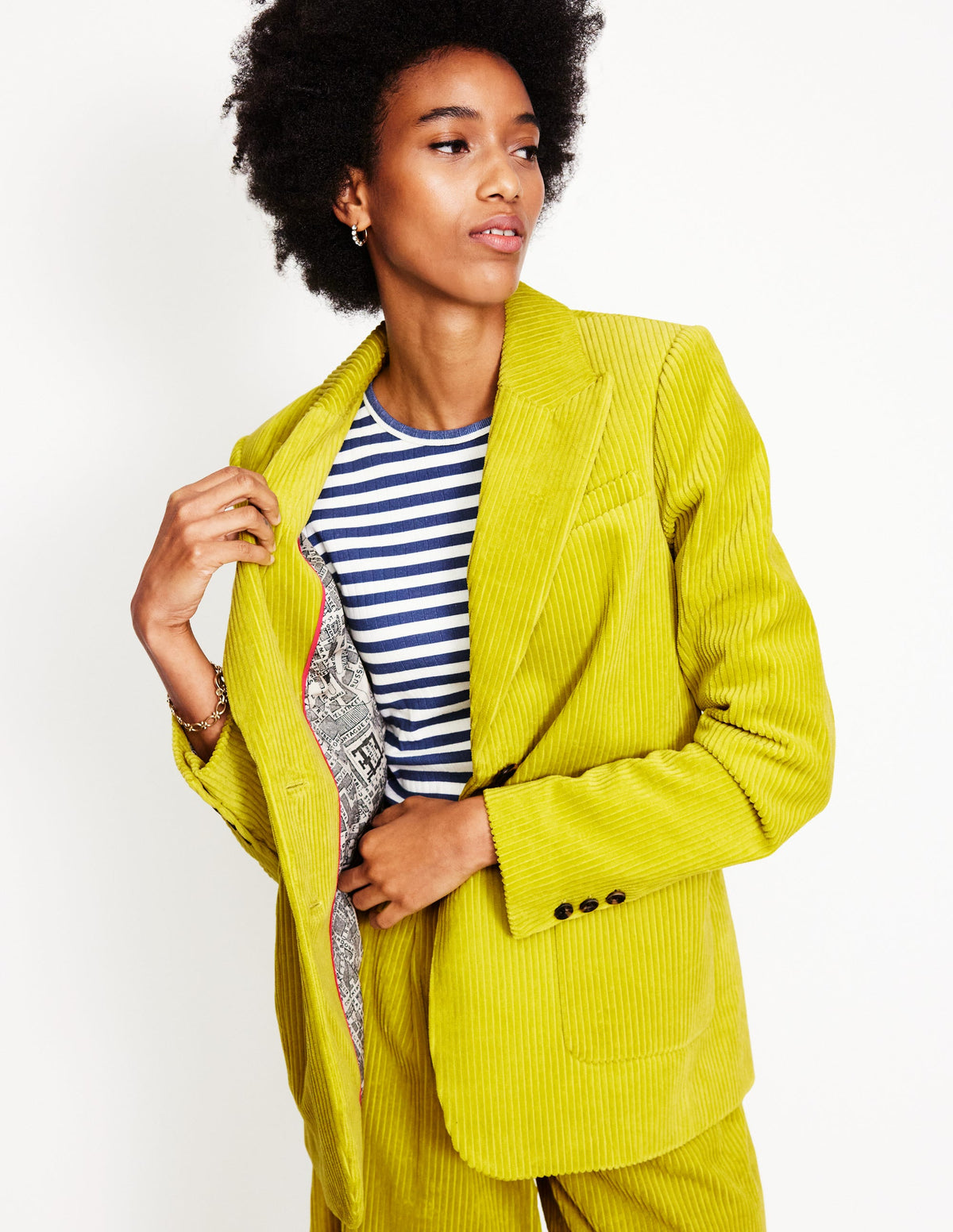 Relaxed Cord Blazer-Kiwi-4