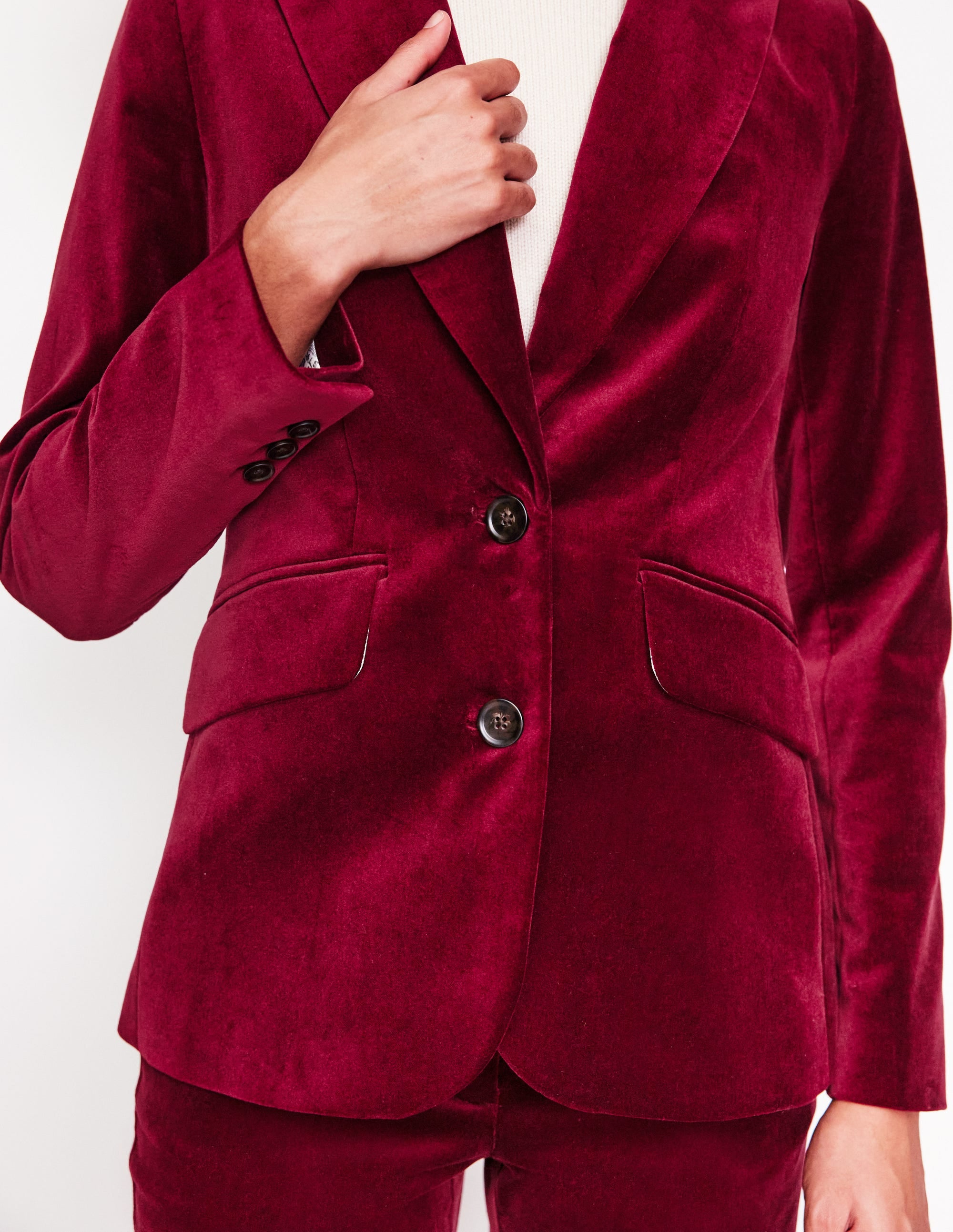 Marylebone Blazer aus Samt-Beatnik Red/Dark Burgundy - Image 2