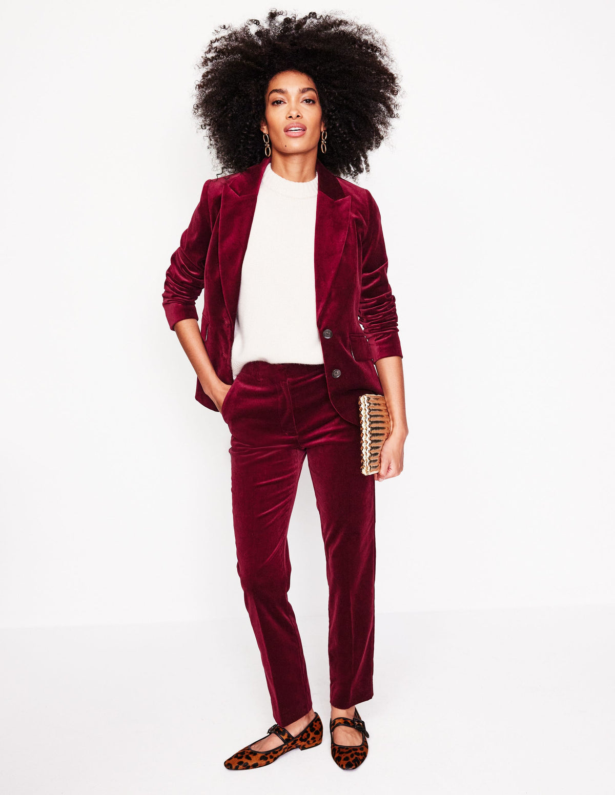 Marylebone Blazer aus Samt-Beatnik Red/Dark Burgundy - Image 4
