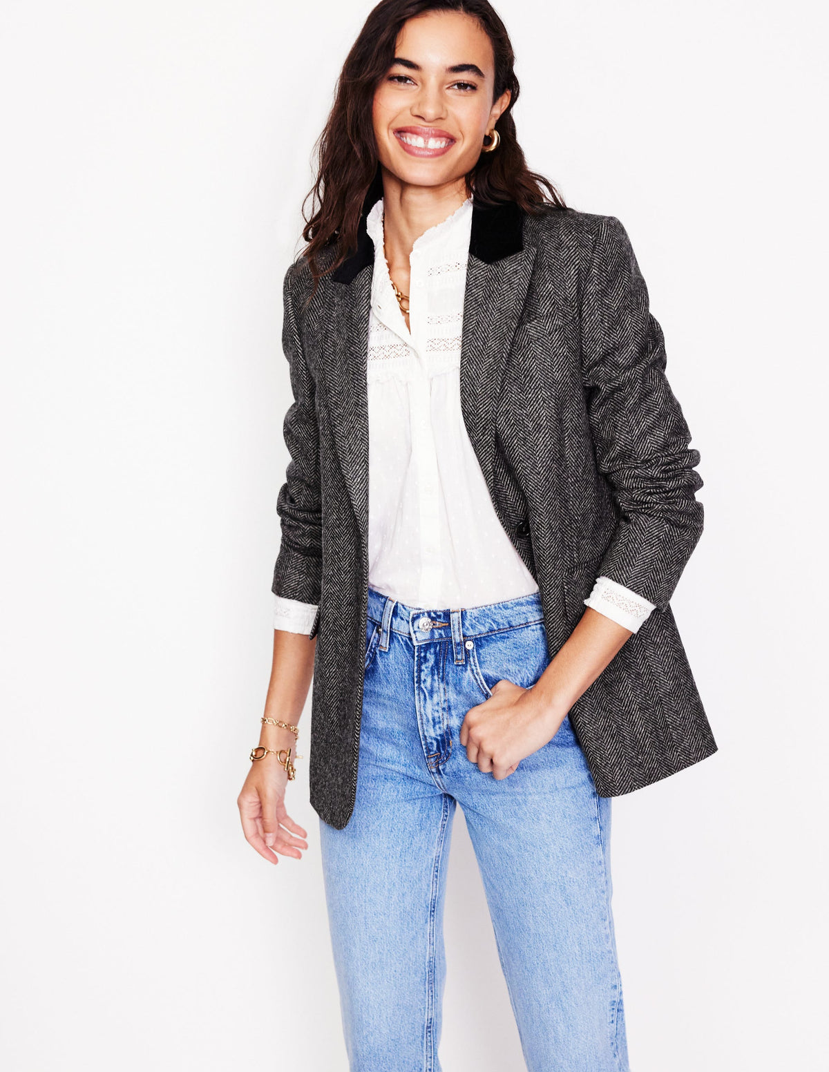 Woodbridge Blazer mit Karomuster-Fischgrät-4