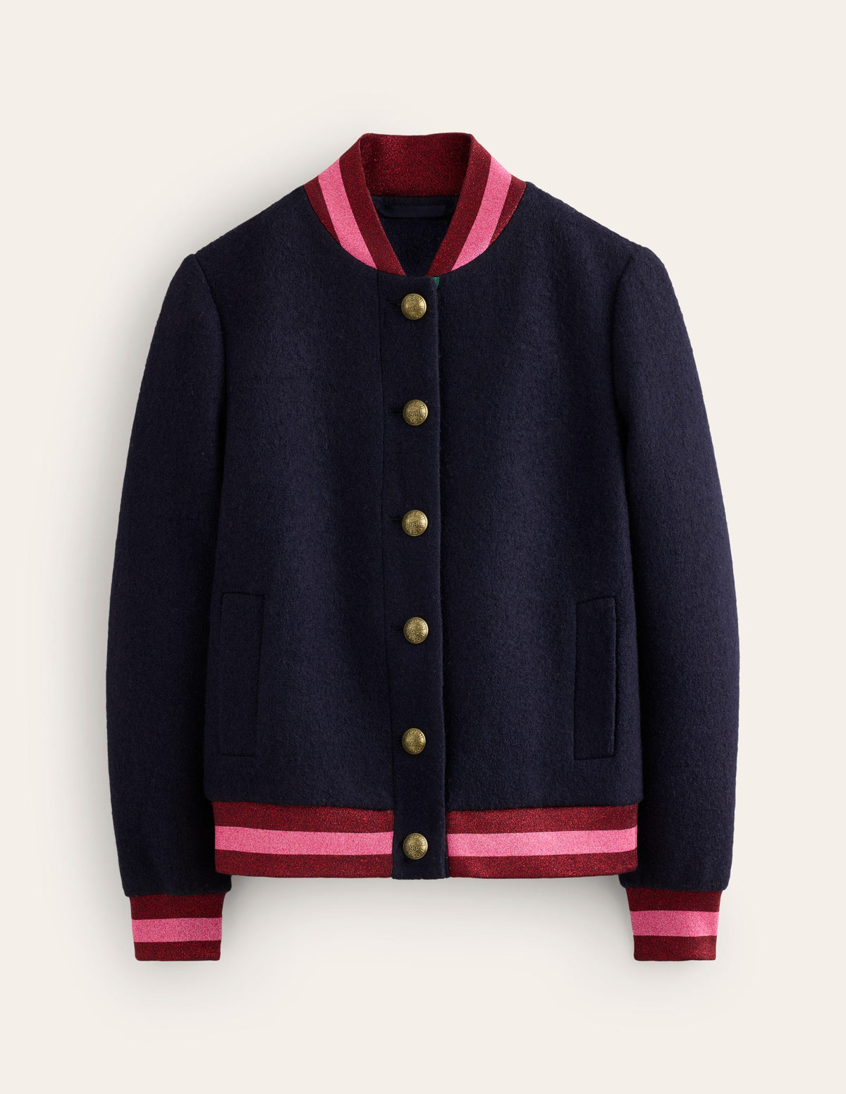 Bomberjacke aus gekochter Wolle-Aqua Marine Marl-6