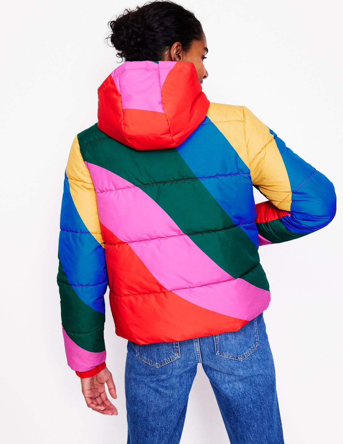 Steppmantel mit Kapuze-Regenbogen - Image 3
