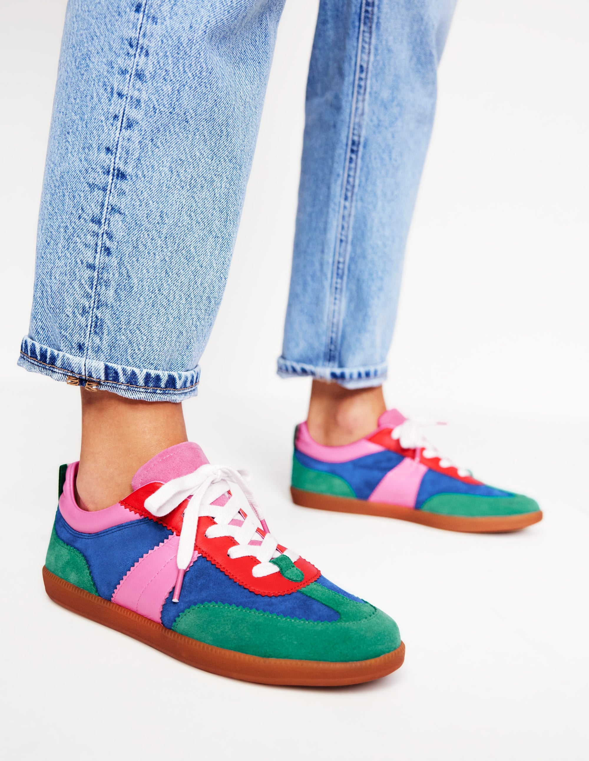 Erin Retro Tennis Trainers-Multi Colourblock - Image 2
