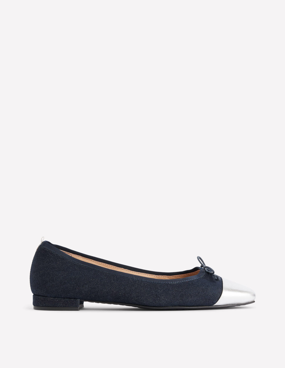Toe Cap Ballet Flat-Denim-1