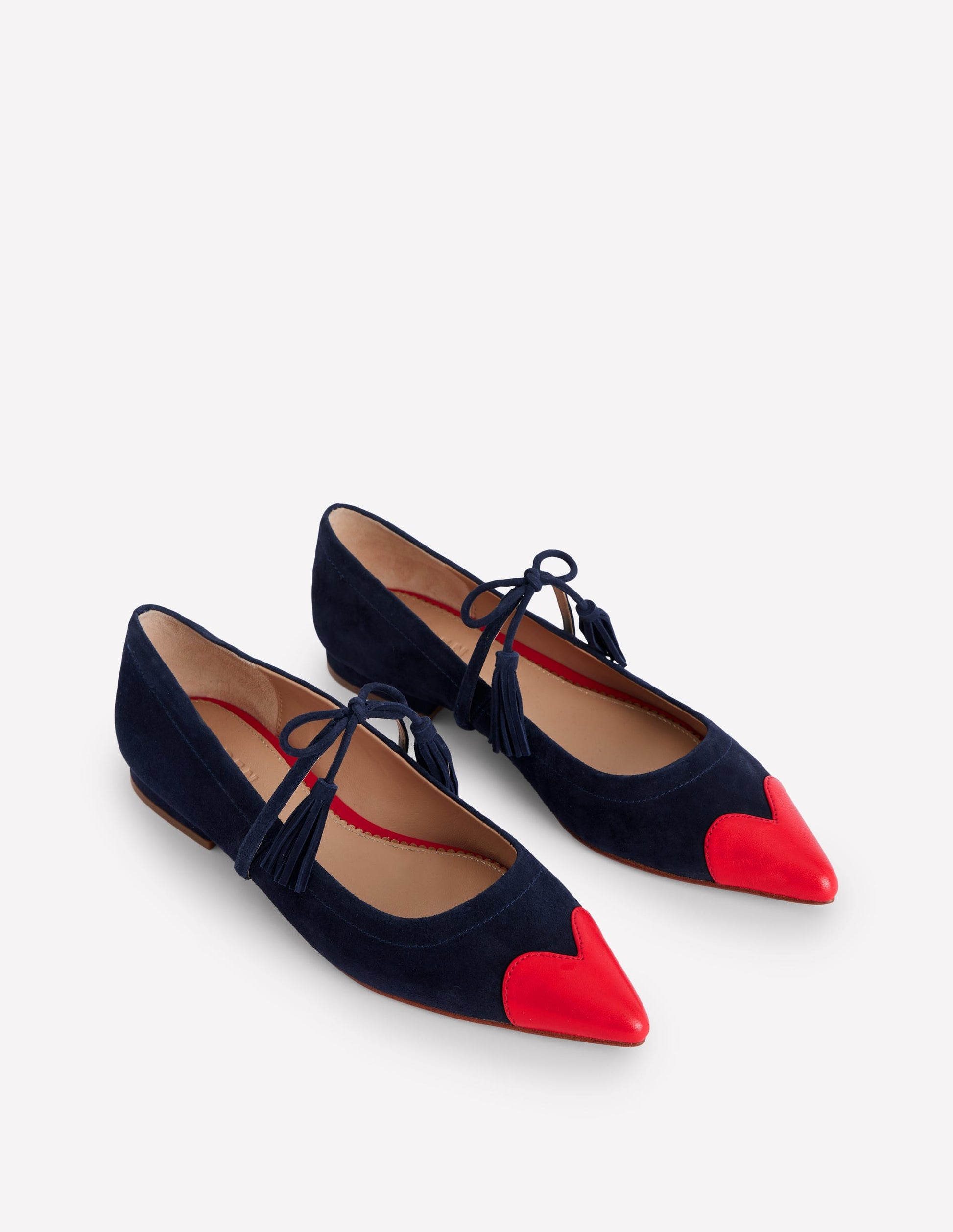Tassel Tie Point Flat-Navy and Poppy Red-3
