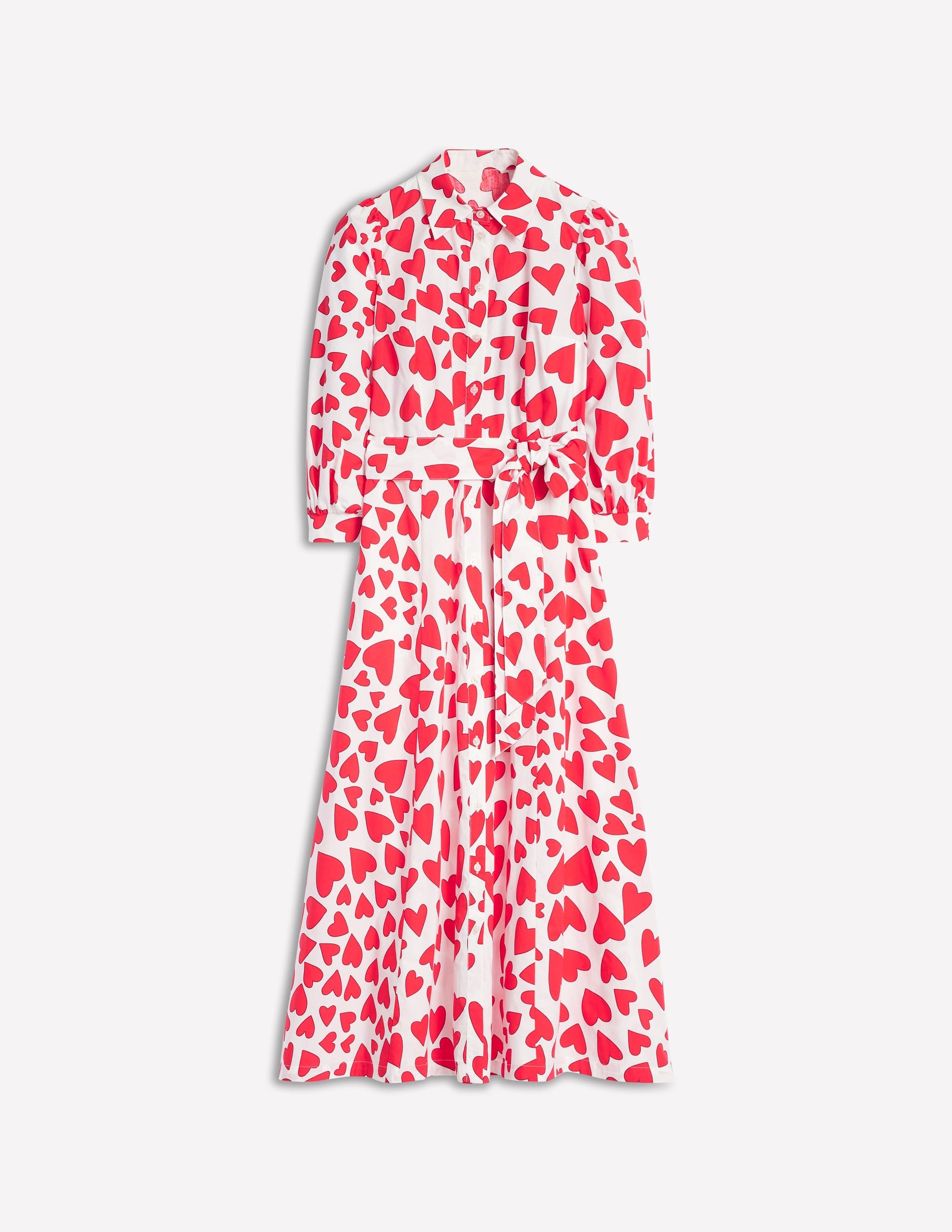 Robe-chemise Clara en coton-Ivoire, motif Heart Cluster-8