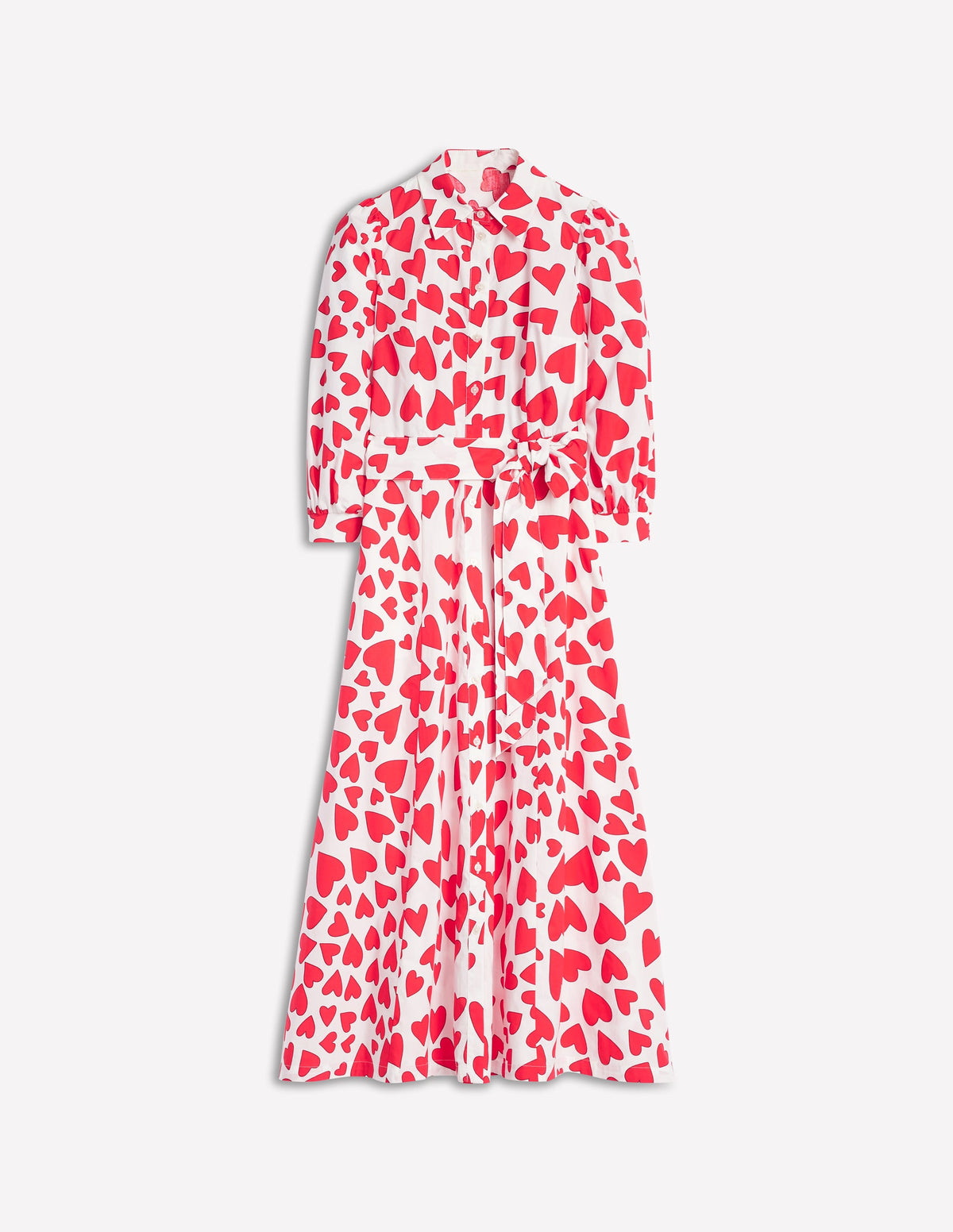 Robe-chemise Clara en coton-Ivoire, motif Heart Cluster - Image 8
