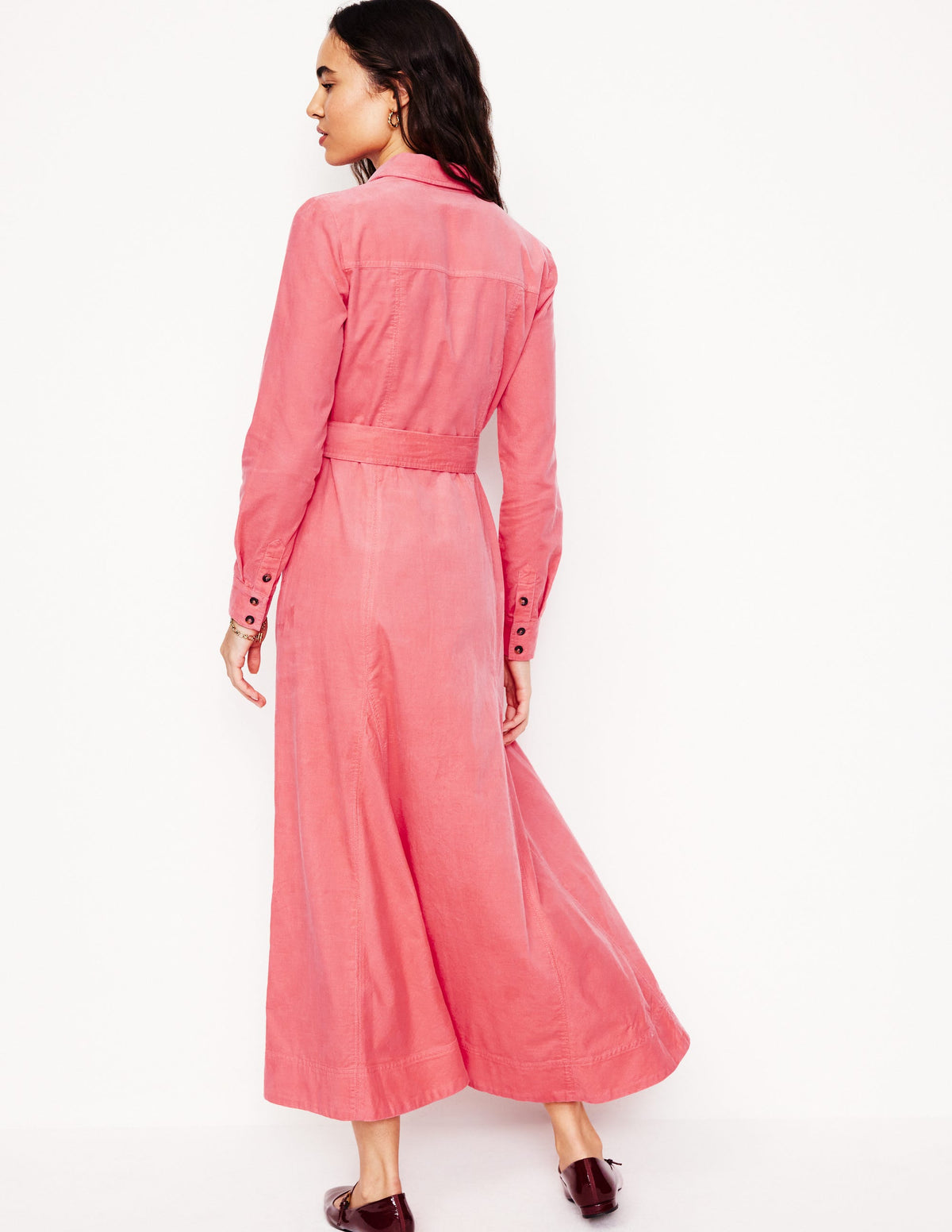 Tess Midi-Hemdblusenkleid aus Cord-Azalee - Image 3