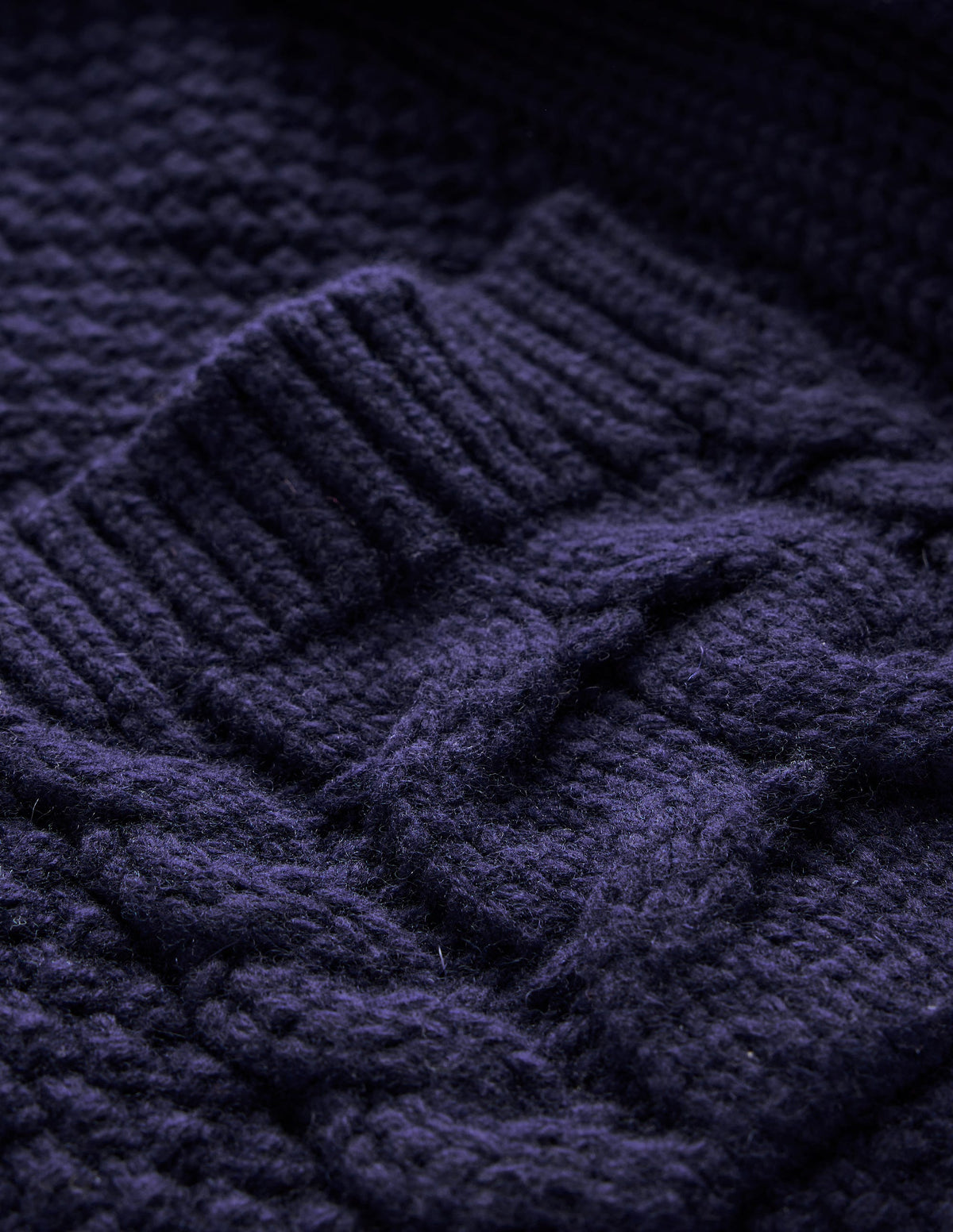 Cable Belted Cardigan-Navy - Image 7