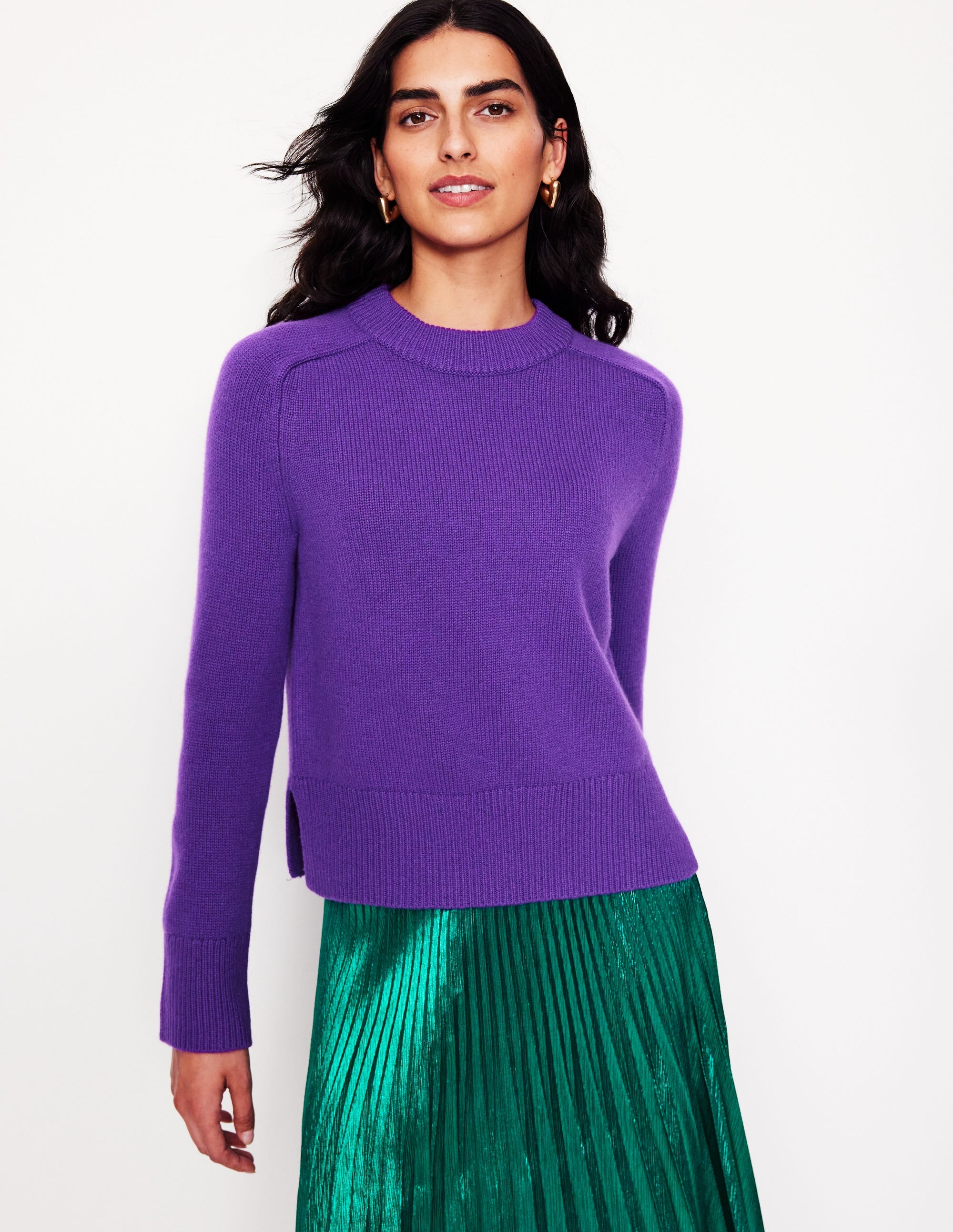 Pull manches larges en cachemire-Violet Améthyste - Image 1