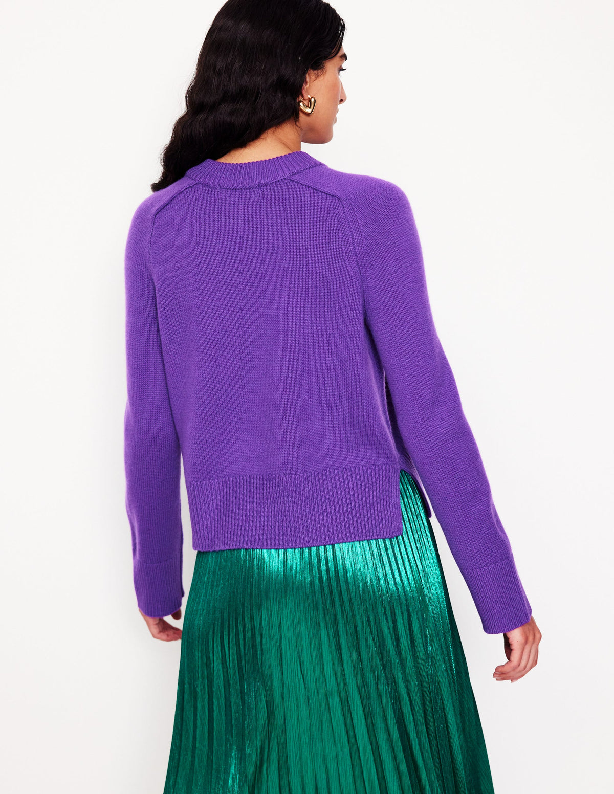 Pull manches larges en cachemire-Violet Améthyste - Image 3