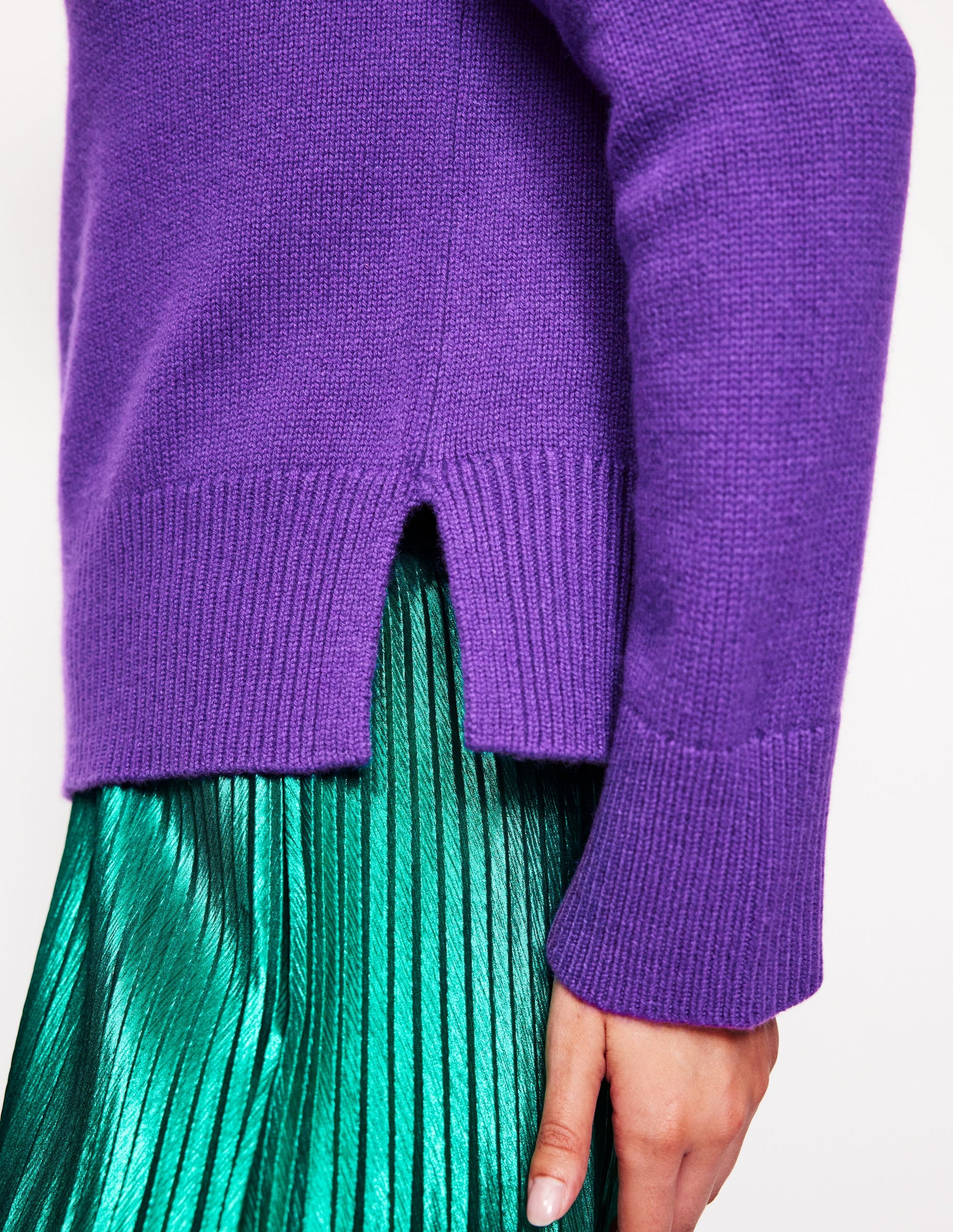 Pull manches larges en cachemire-Violet Améthyste-4