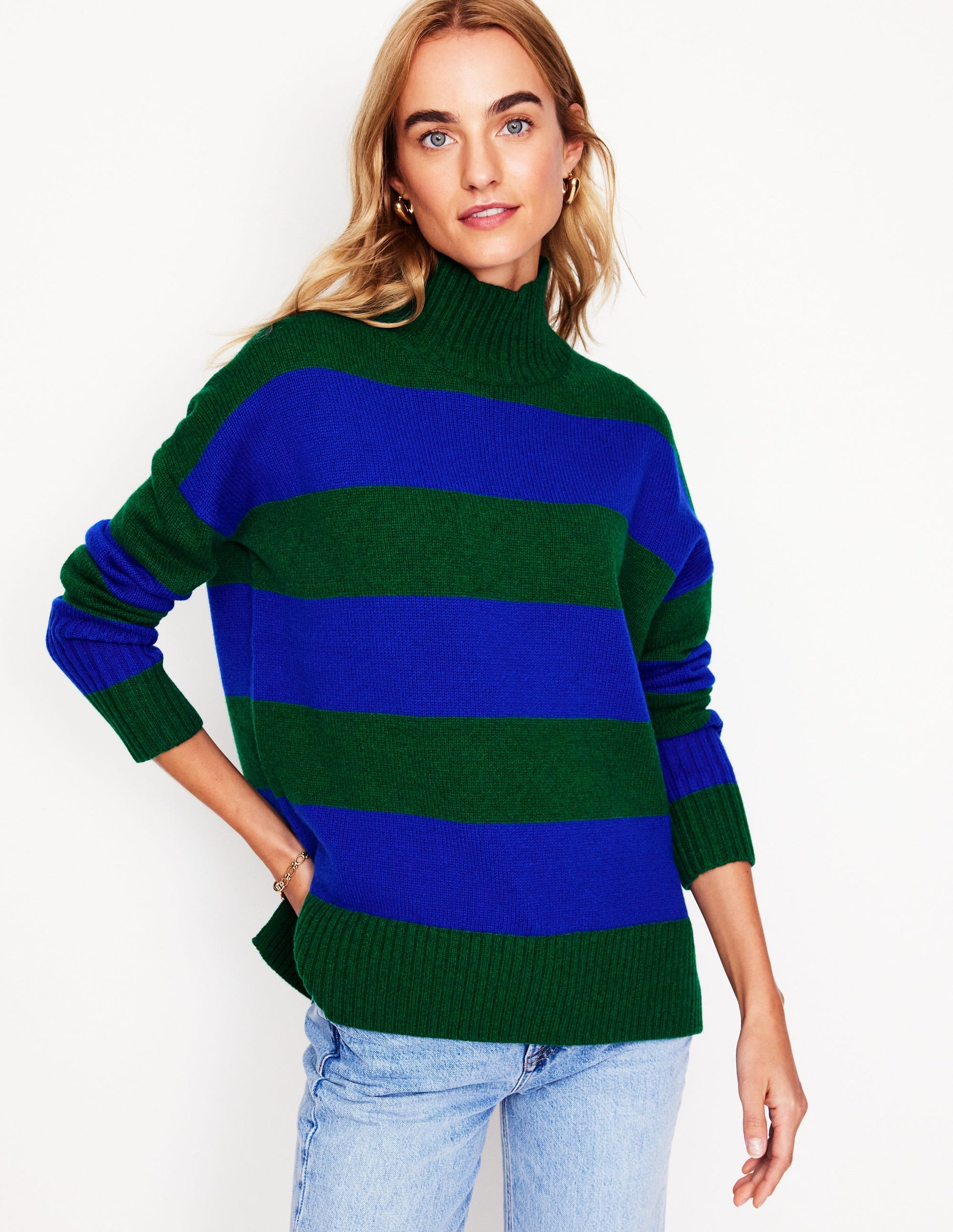 Jessica Oversize-Pullover-Bavaria-Grün, Monarchblau-1
