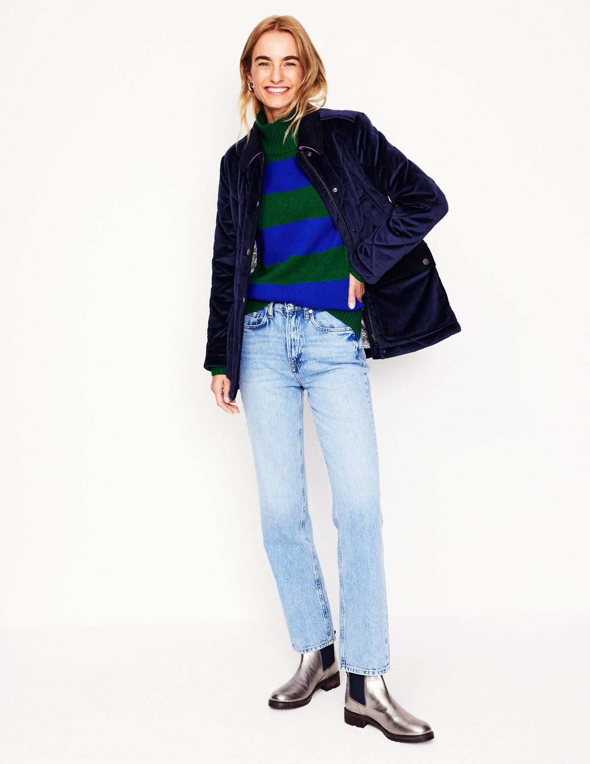 Jessica Oversize-Pullover-Bavaria-Grün, Monarchblau - Image 5
