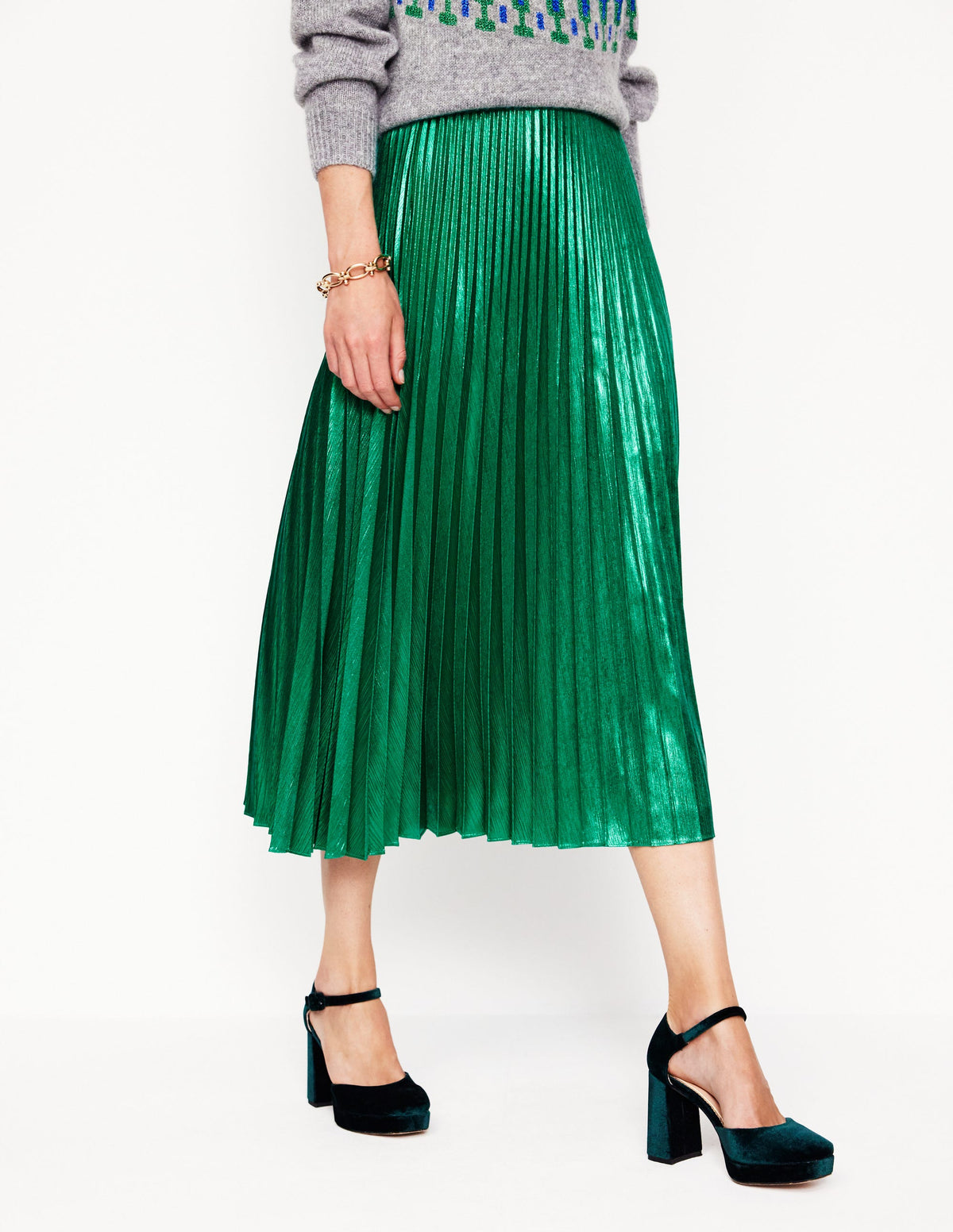 Camilla Midirock in Metallic-Optik-Malachitgrün - Image 4