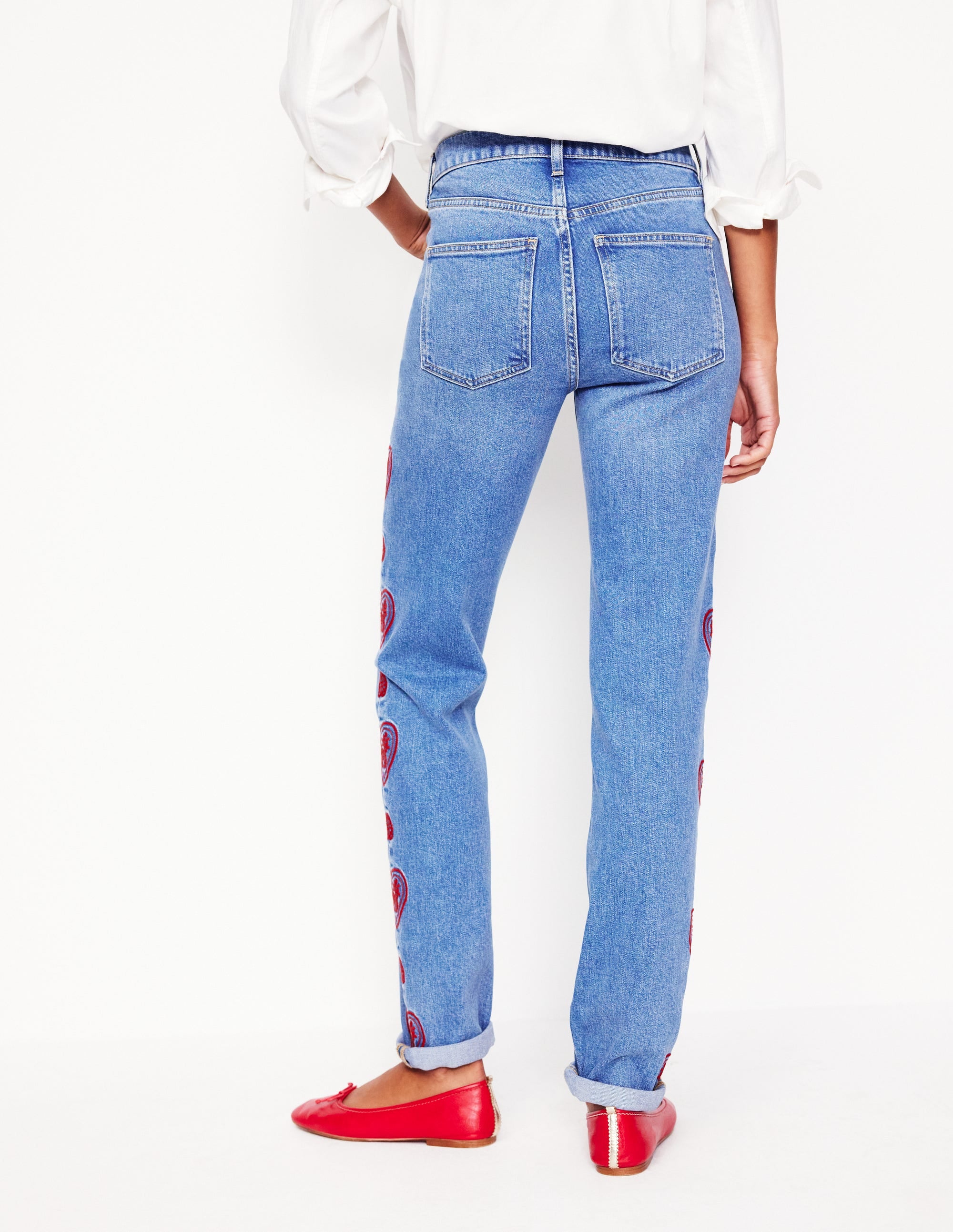 Girlfriend Jeans-Heart Embroidery - Image 4