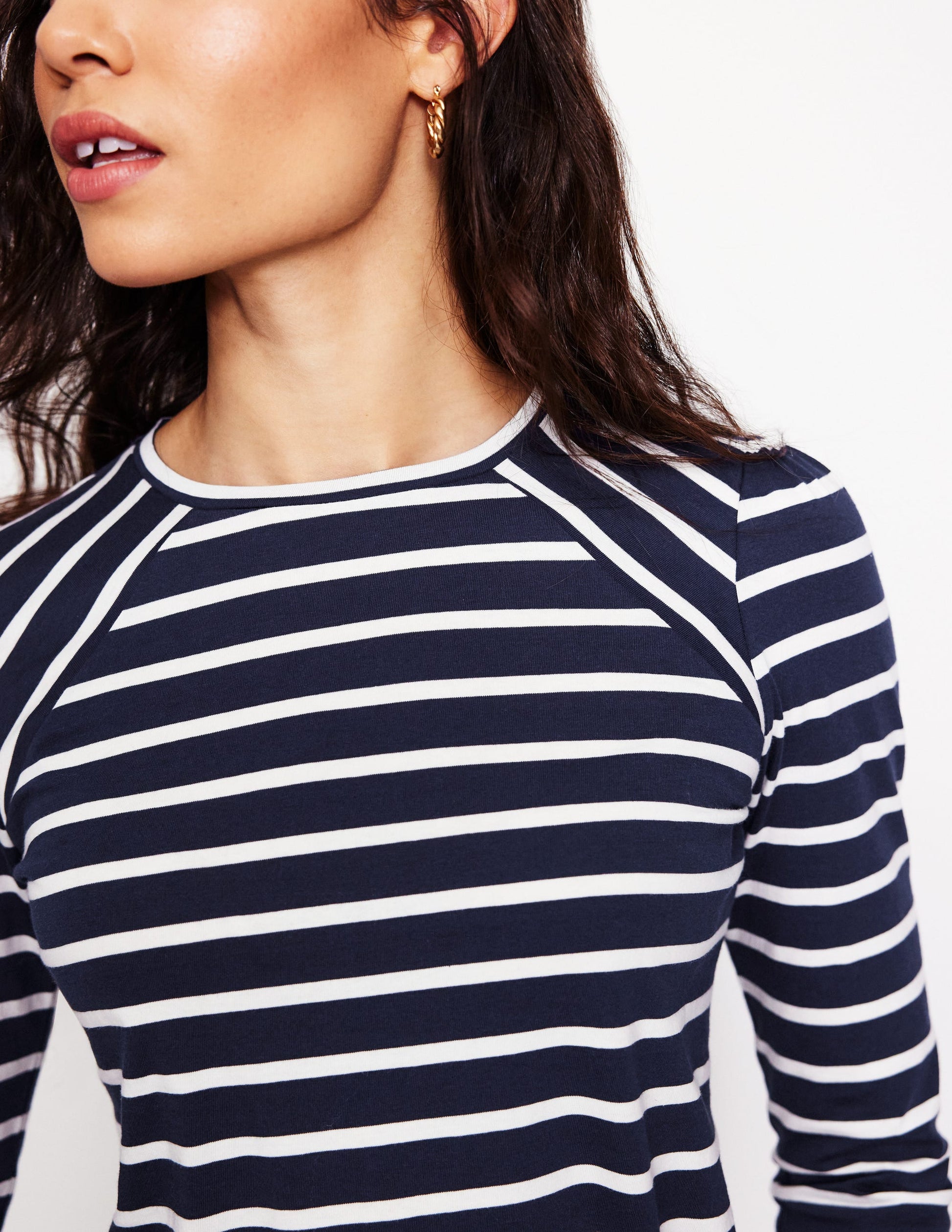 Arabella Stripe Jersey Top-Navy, Ivory Stripe-2