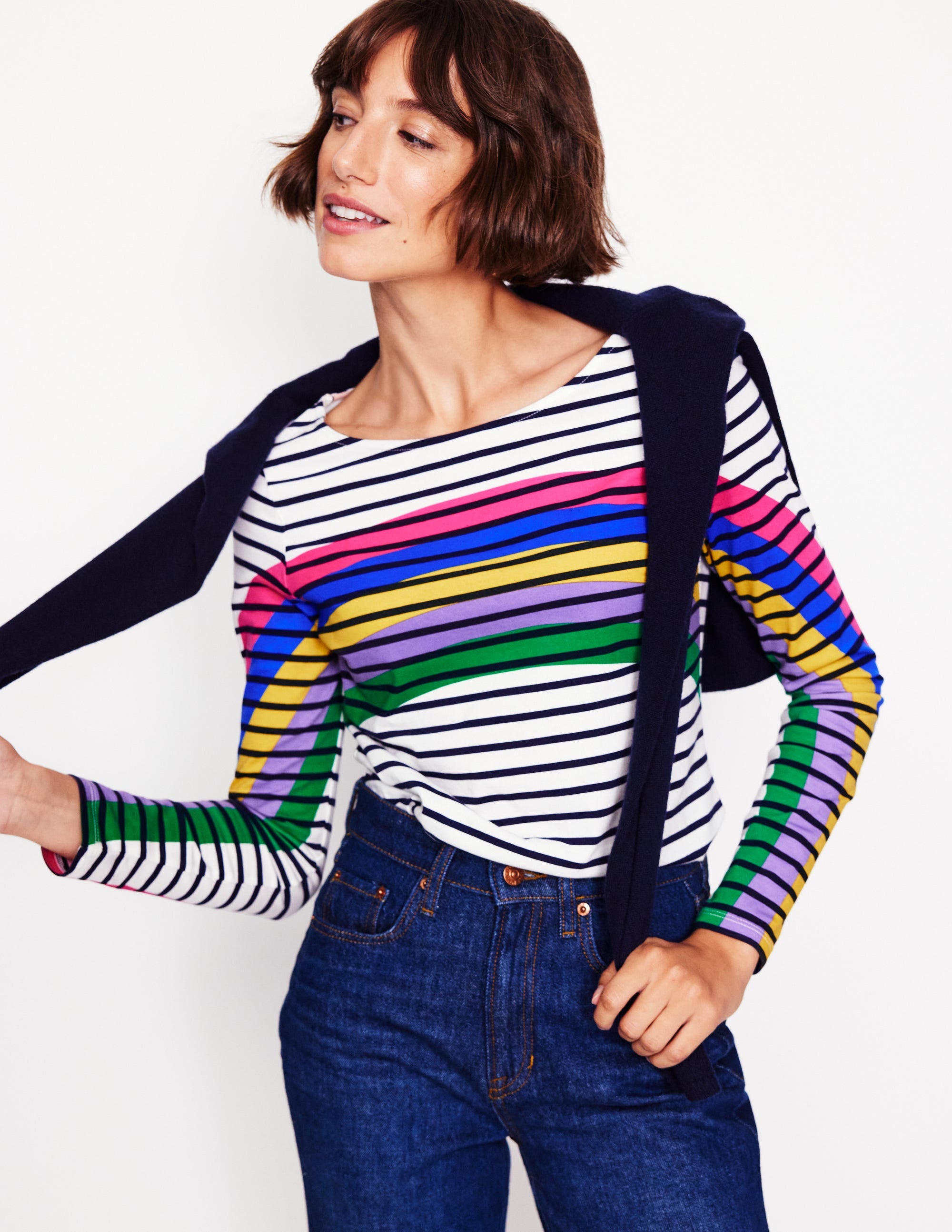 Ella Breton-Shirt mit langen Ärmeln-Bretonshirt mit Regenbogen - Image 4