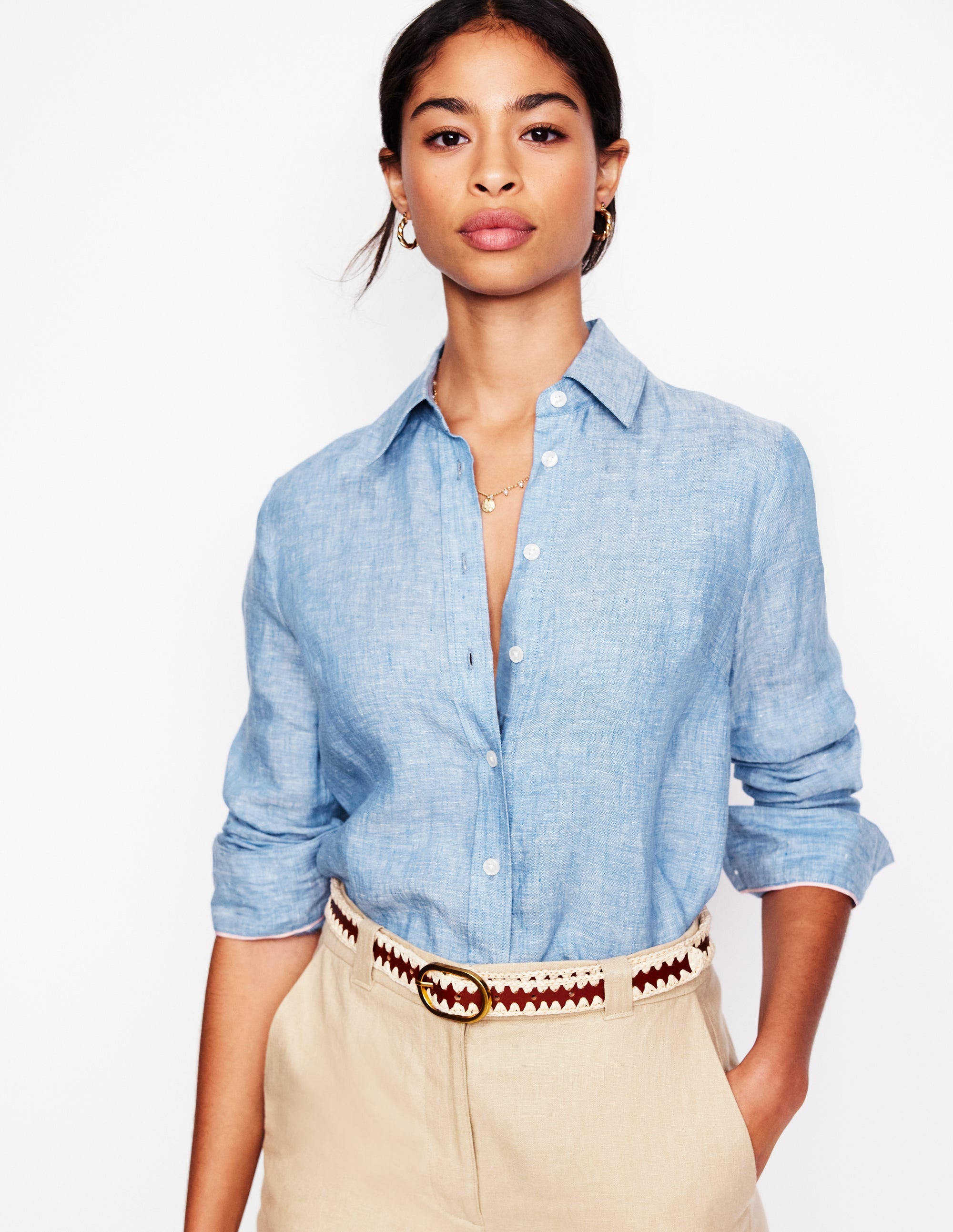 Chemise Sienna en lin-Chambray - Image 1