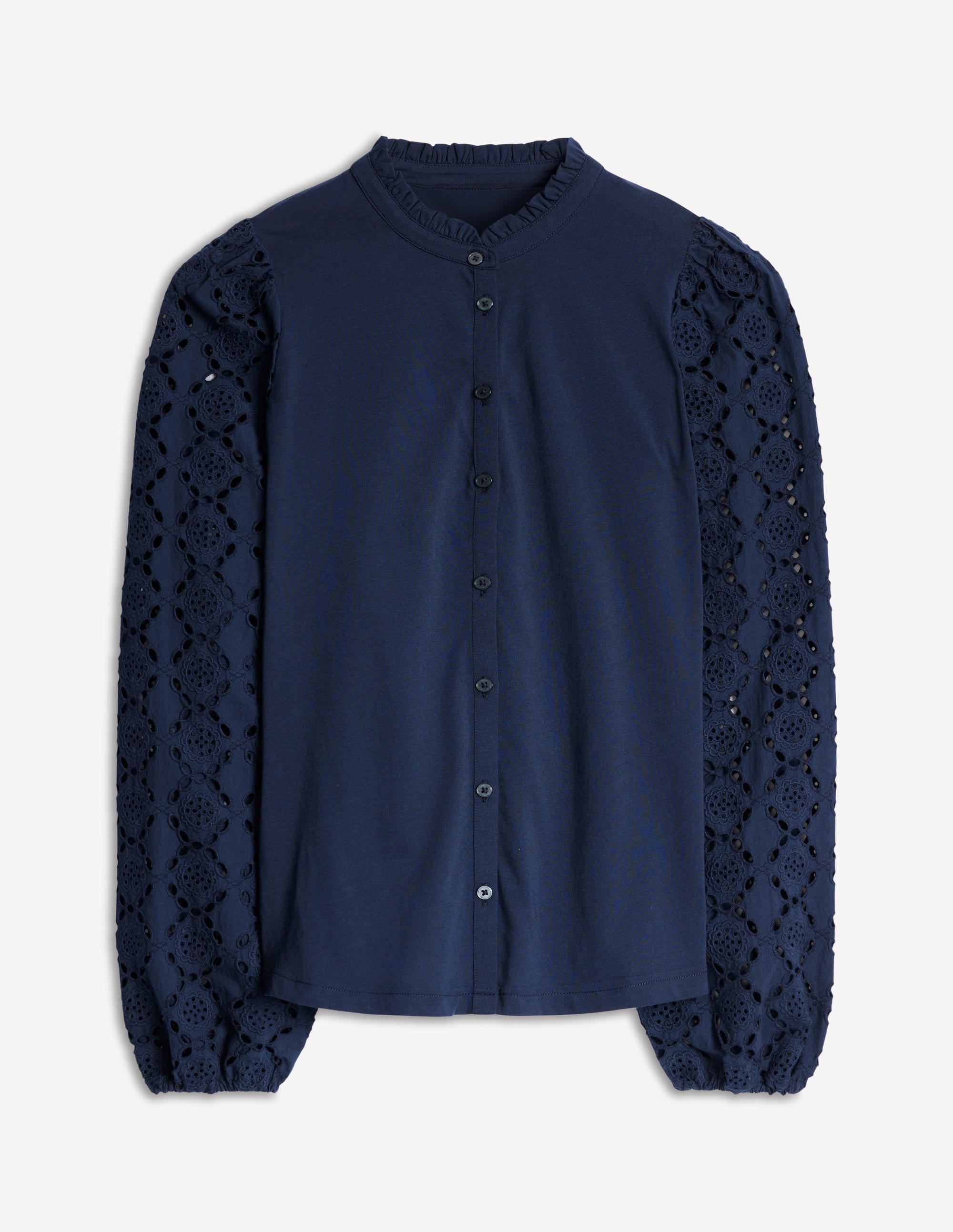 Eden Bluse mit Lochstickerei-Aqua Marine Marl - Image 5