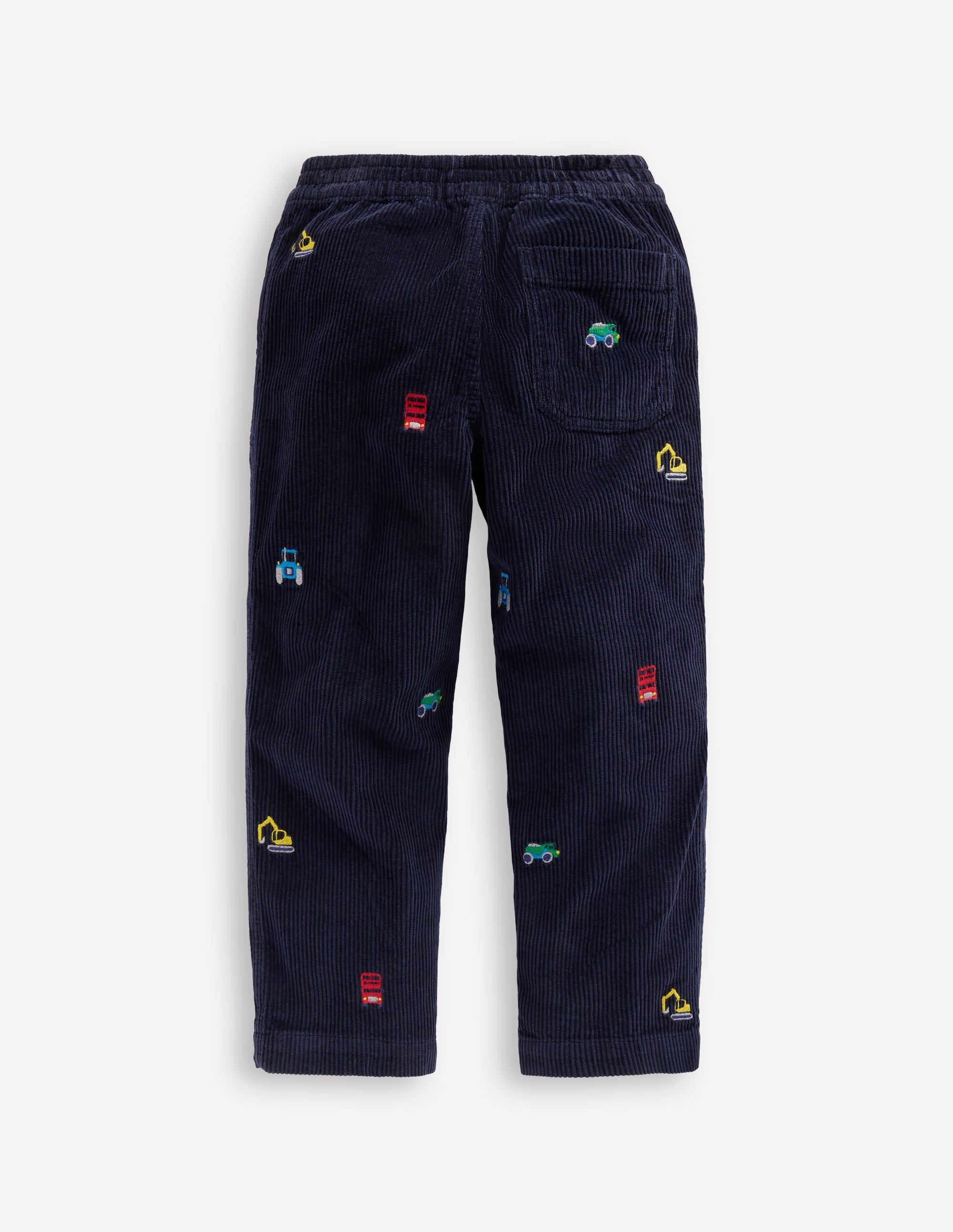 Pantalon à enfiler en velours côtelé-Broderies construction - Image 2