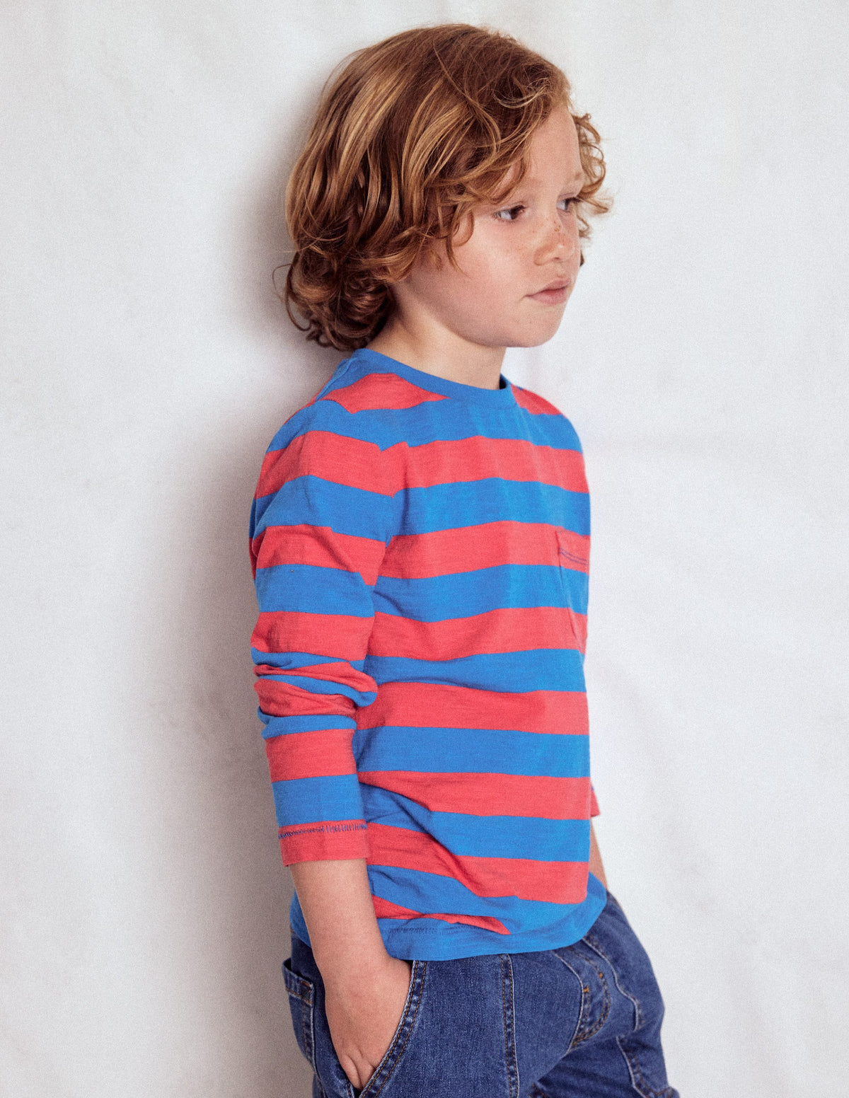 Everyday Long Sleeve T-Shirt-Kingfisher Blue/ Jam Red-1