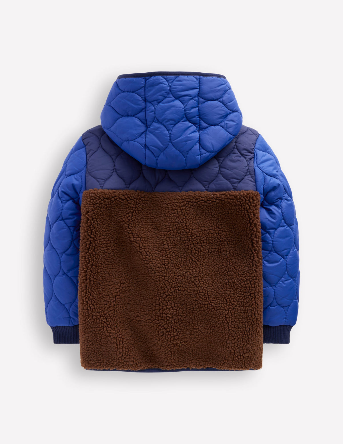 Steppjacke mit Teddyfell-Dunkle Blockfarben - Image 2