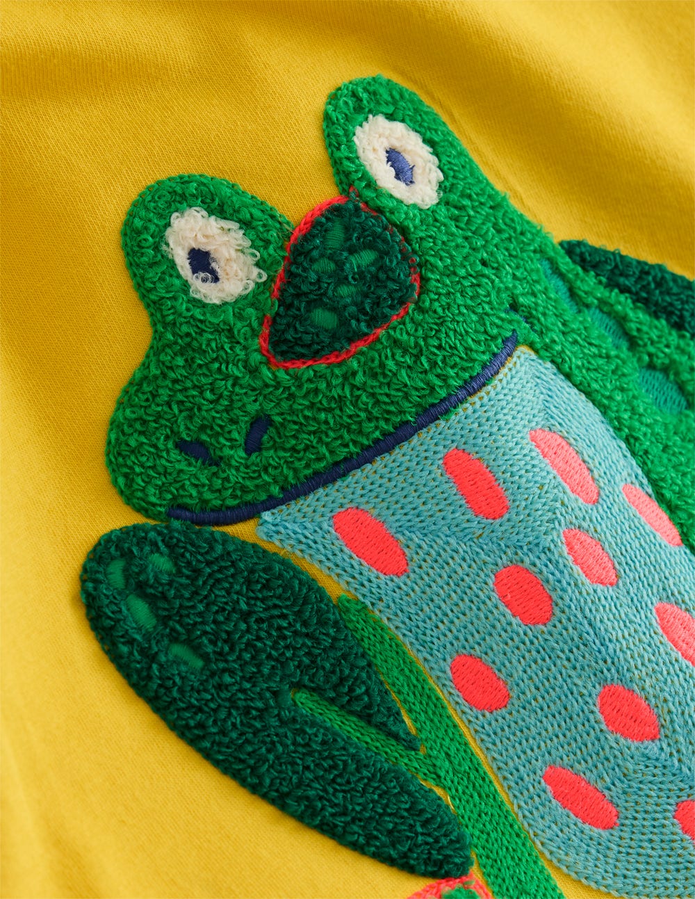 Short Sleeve Bouclé T-shirt-Pineapple Yellow Frog-3