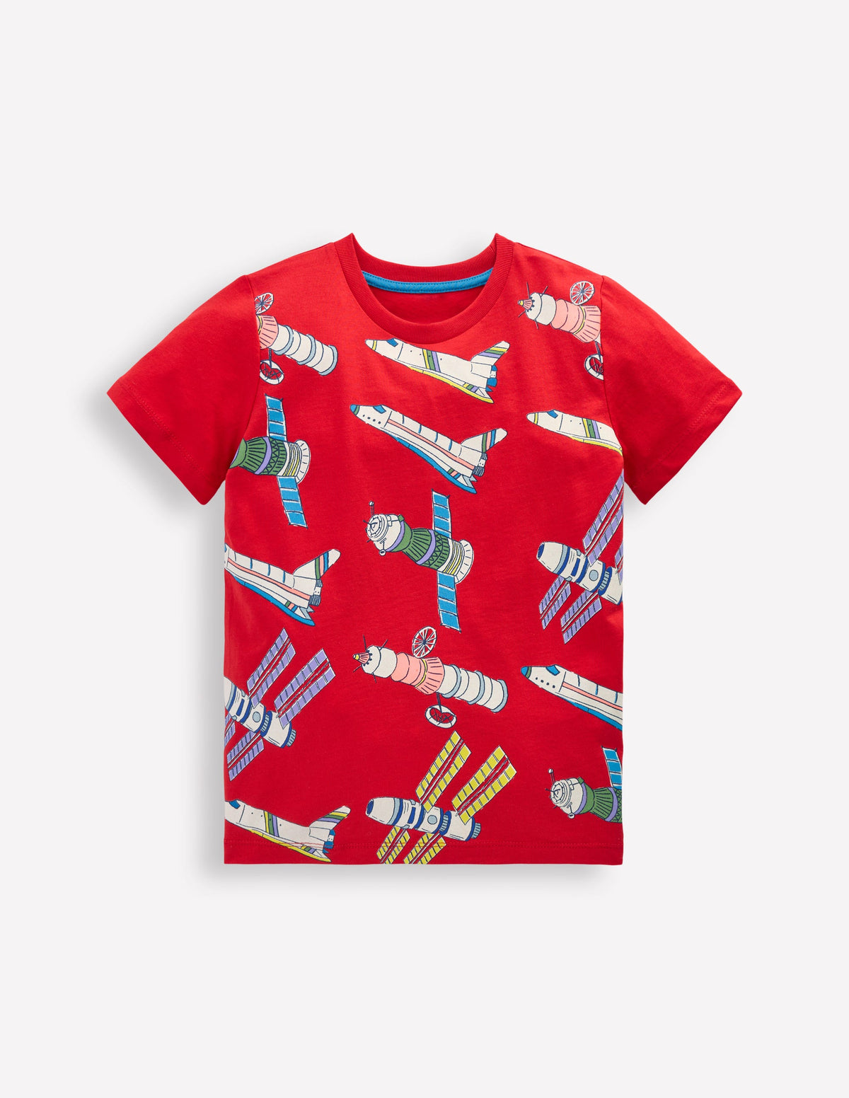 Im Dunkeln leuchtendes T-Shirt-Mohnblumenrot Satellit-1
