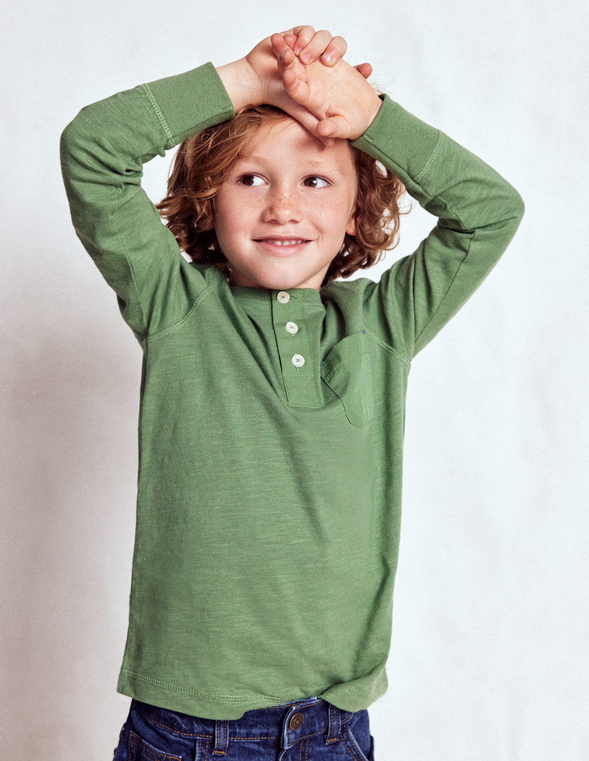 Everyday Henley T-shirt-Newt Green - Image 3