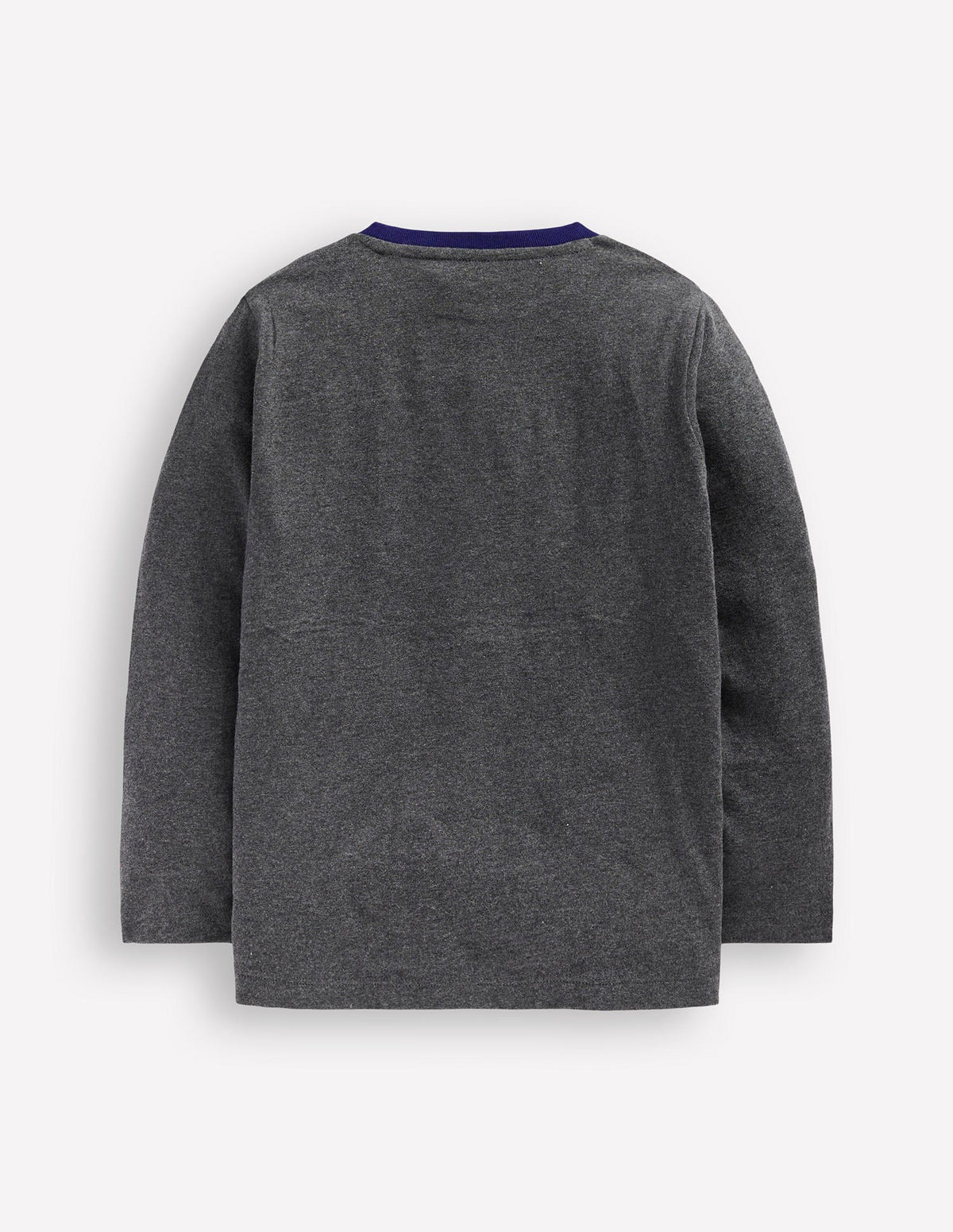 T-Shirt mit Stern-Applikation-Blaugrau Meliert mit Sternen-2