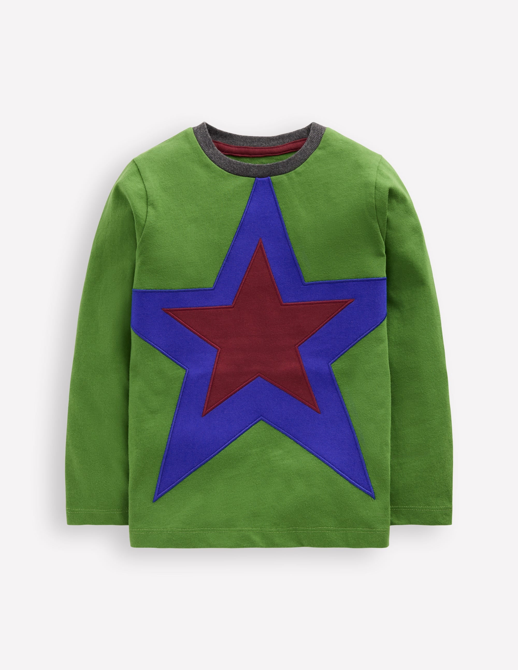Star Appliqué T-shirt-Broccoli Green Star - Image 4