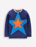 Star Appliqué T-shirt-College Navy Star