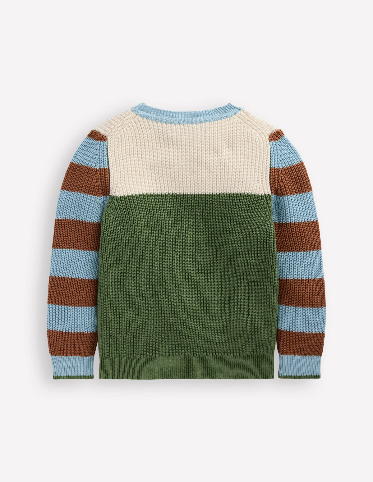 Baumwollpullover für den Alltag-Beige Meliert/Safarigrün - Image 2