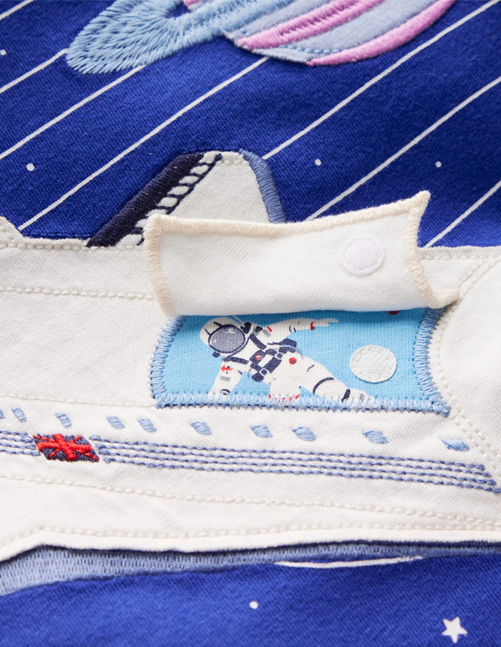 Lift-the-flap T-shirt-Bright Blue Rocket - Image 3