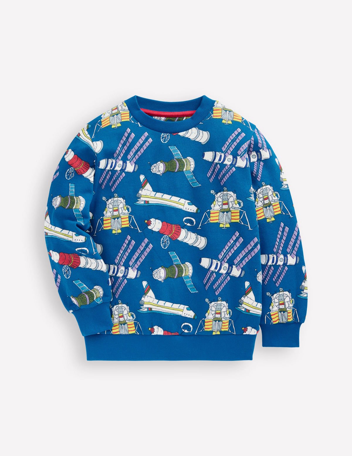Everyday Printed Sweatshirt-Kingfisher Blue Satellites - Image 1
