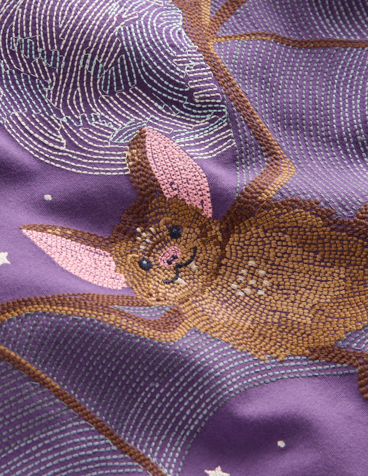 Im Dunkeln leuchtendes T-Shirt mit Superstitch-Mystisches Violett Fledermaus-3