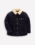 Cordjacke mit Teddyfellfutter-Schuluniform-Marineblau